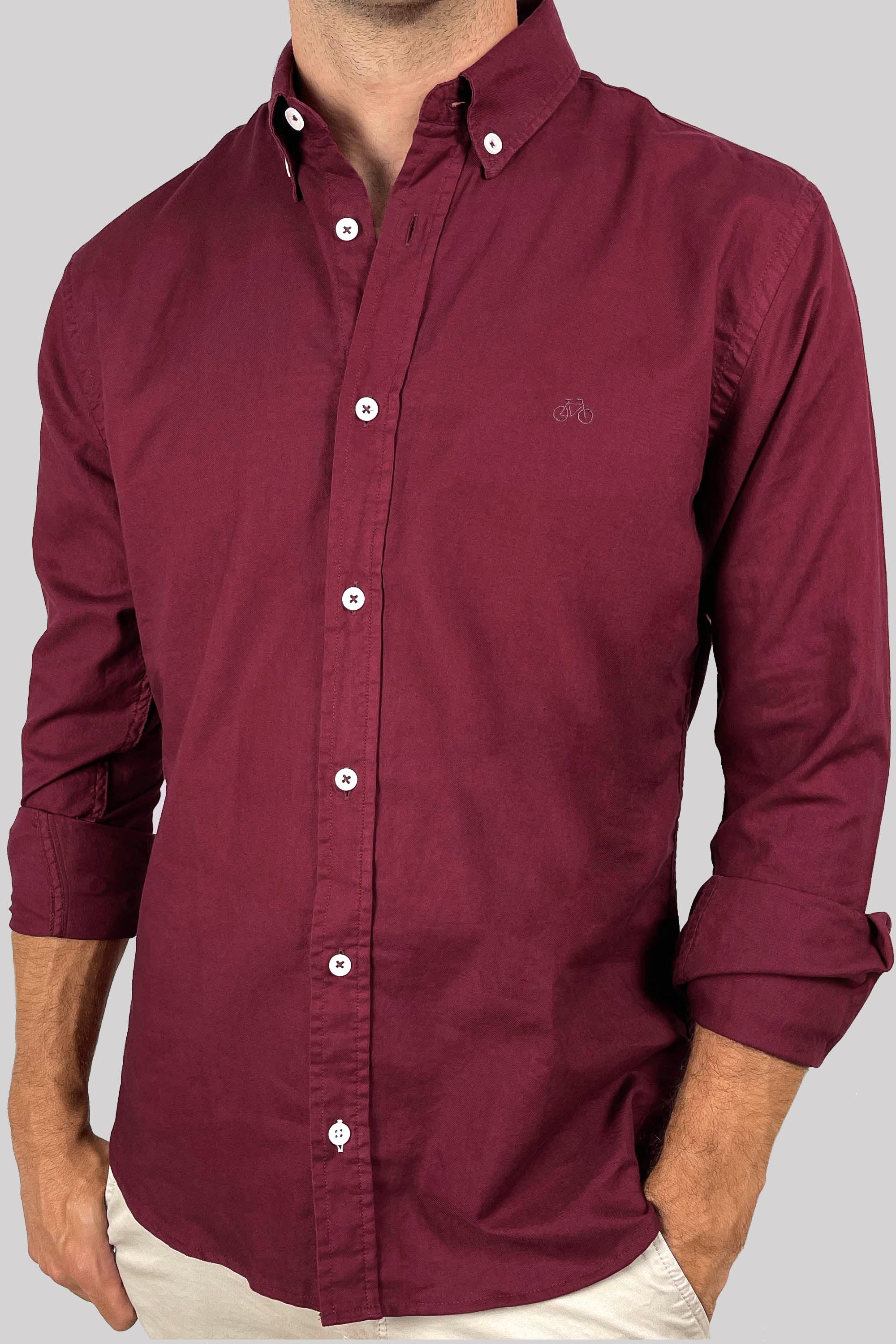 CAMISA OXFORD VINO