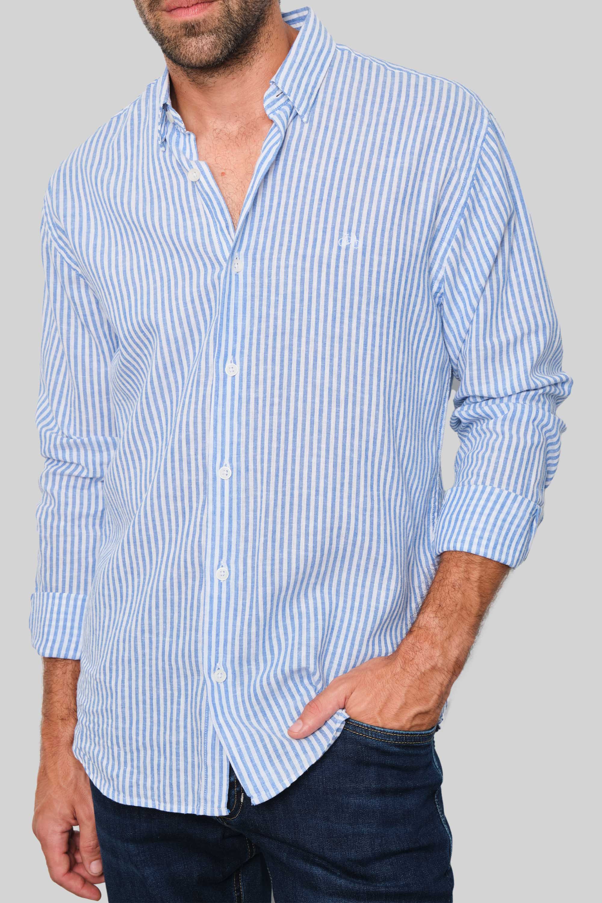 CAMISA LINO BLUE LINES