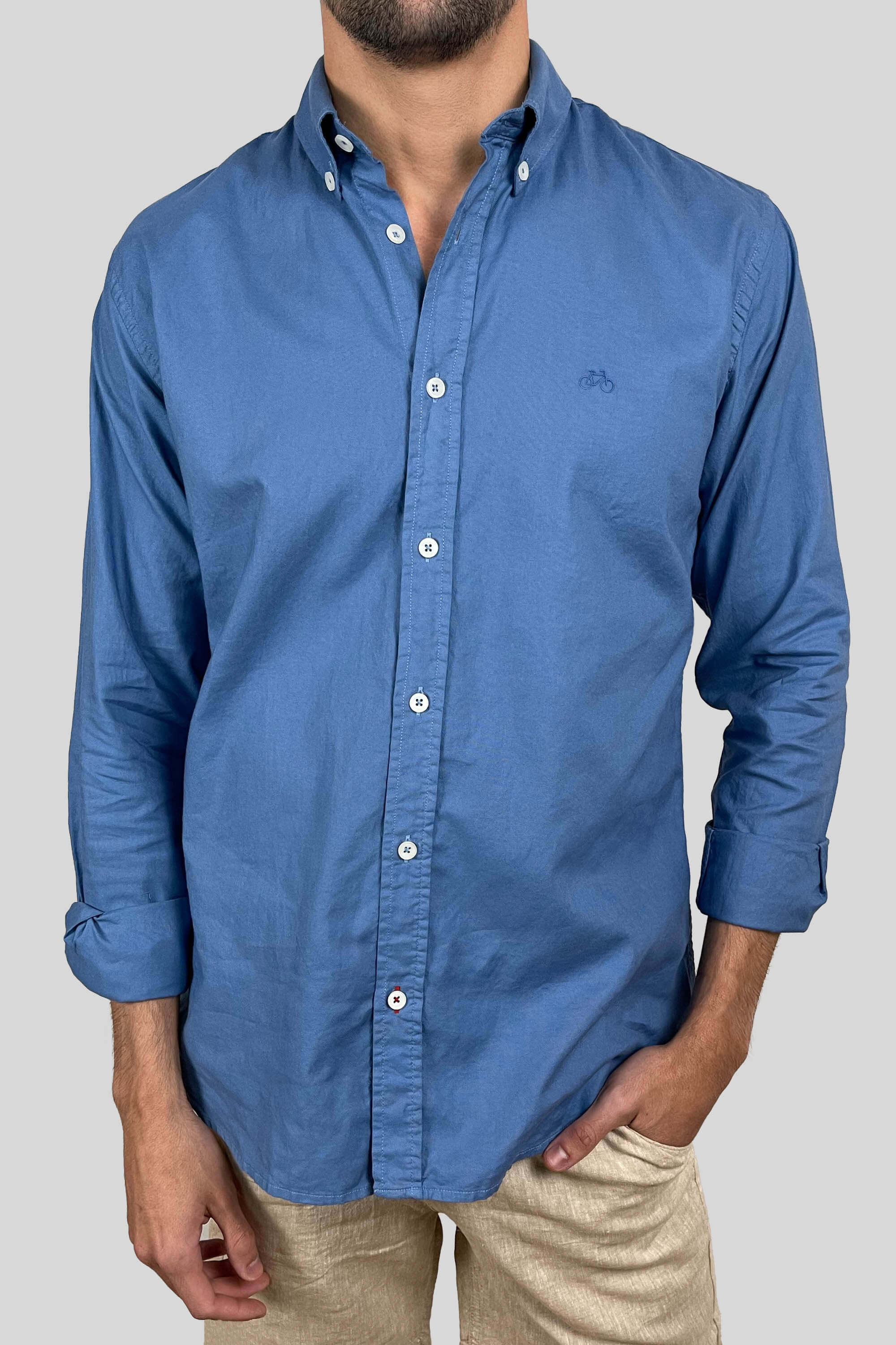 CAMISA OXFORD CHINA BLUE