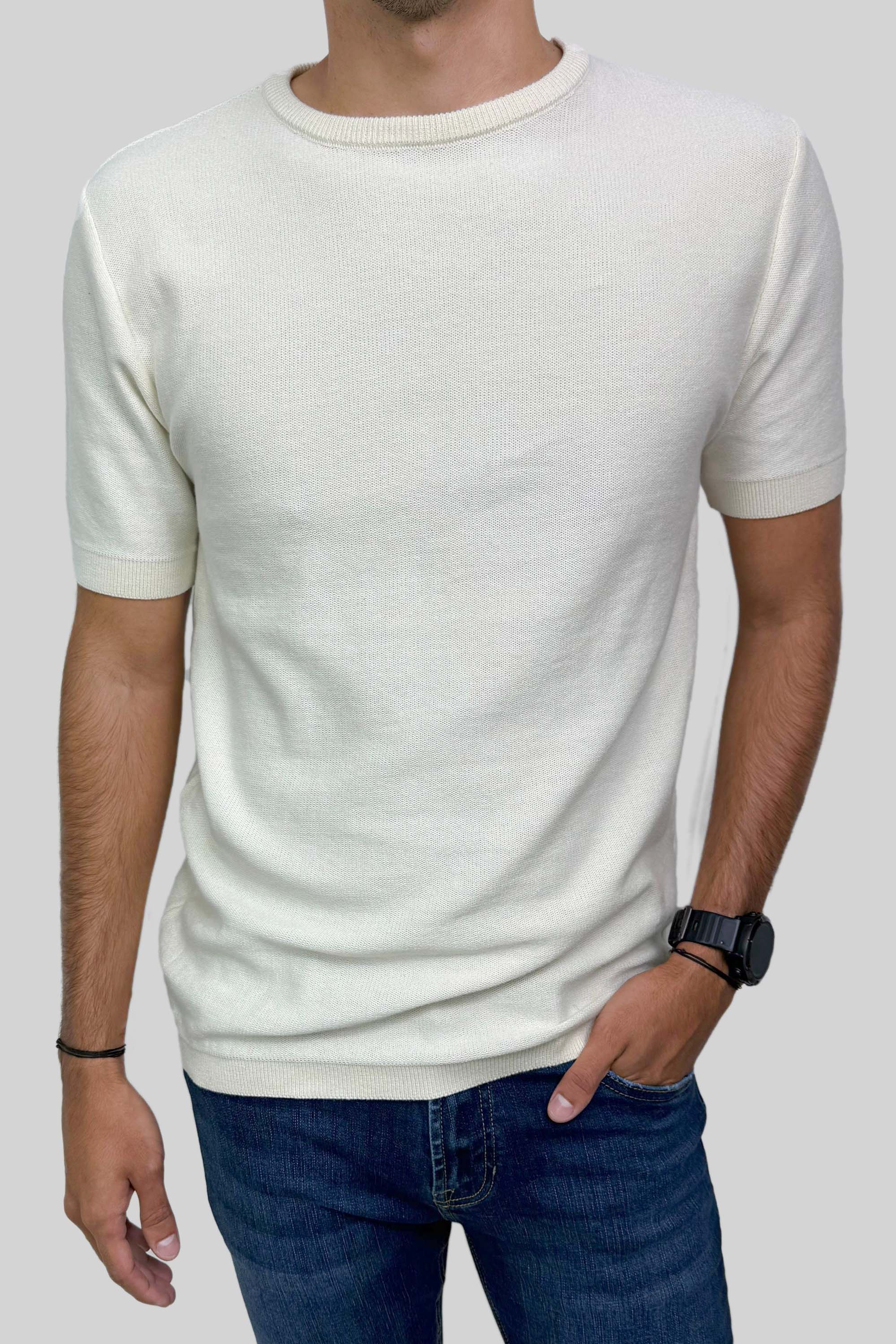 CREW NECK TEJIDA OFF WHITE