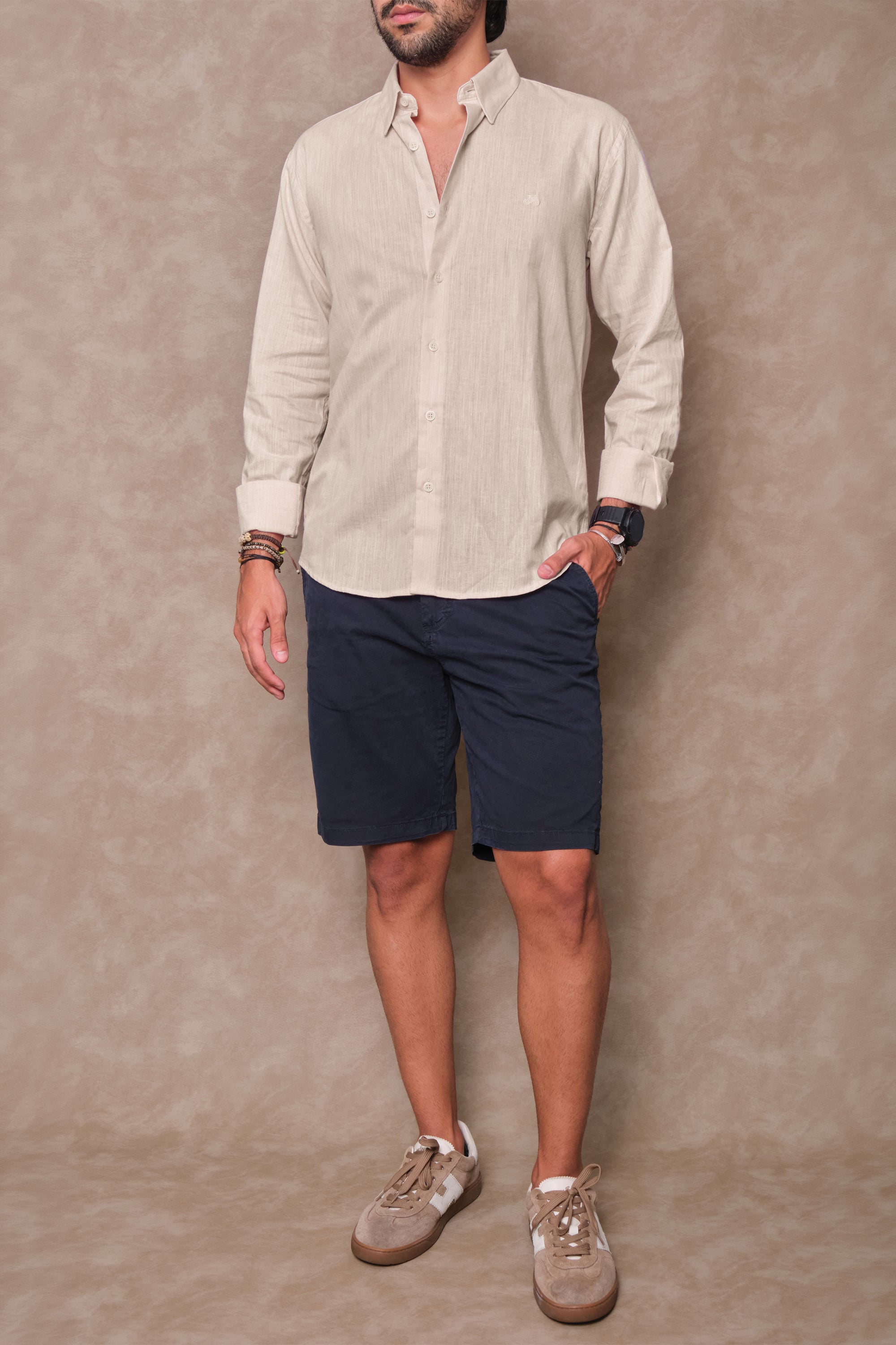 CAMISA LINO BEIGE