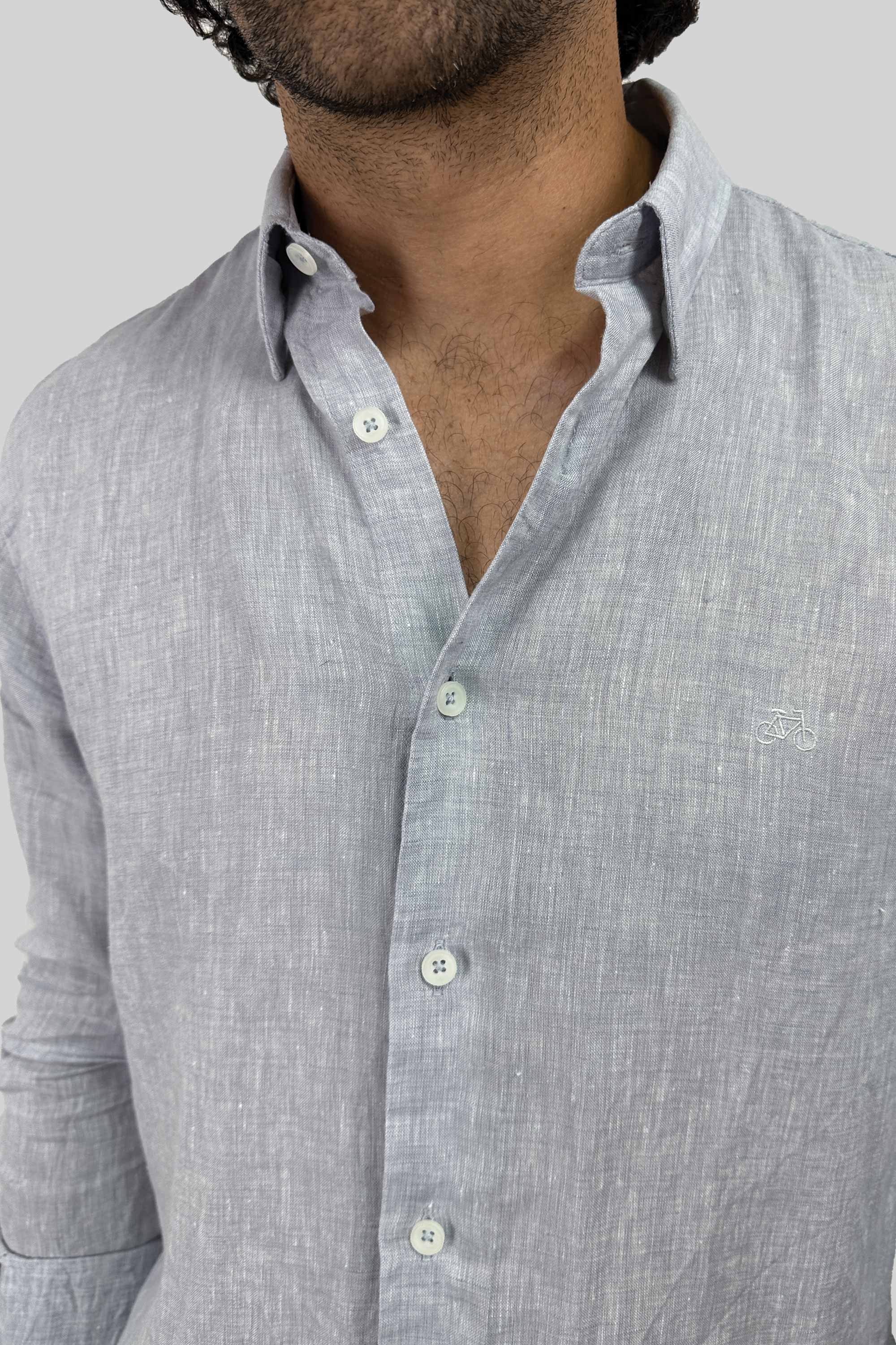 CAMISA LINO GRIS