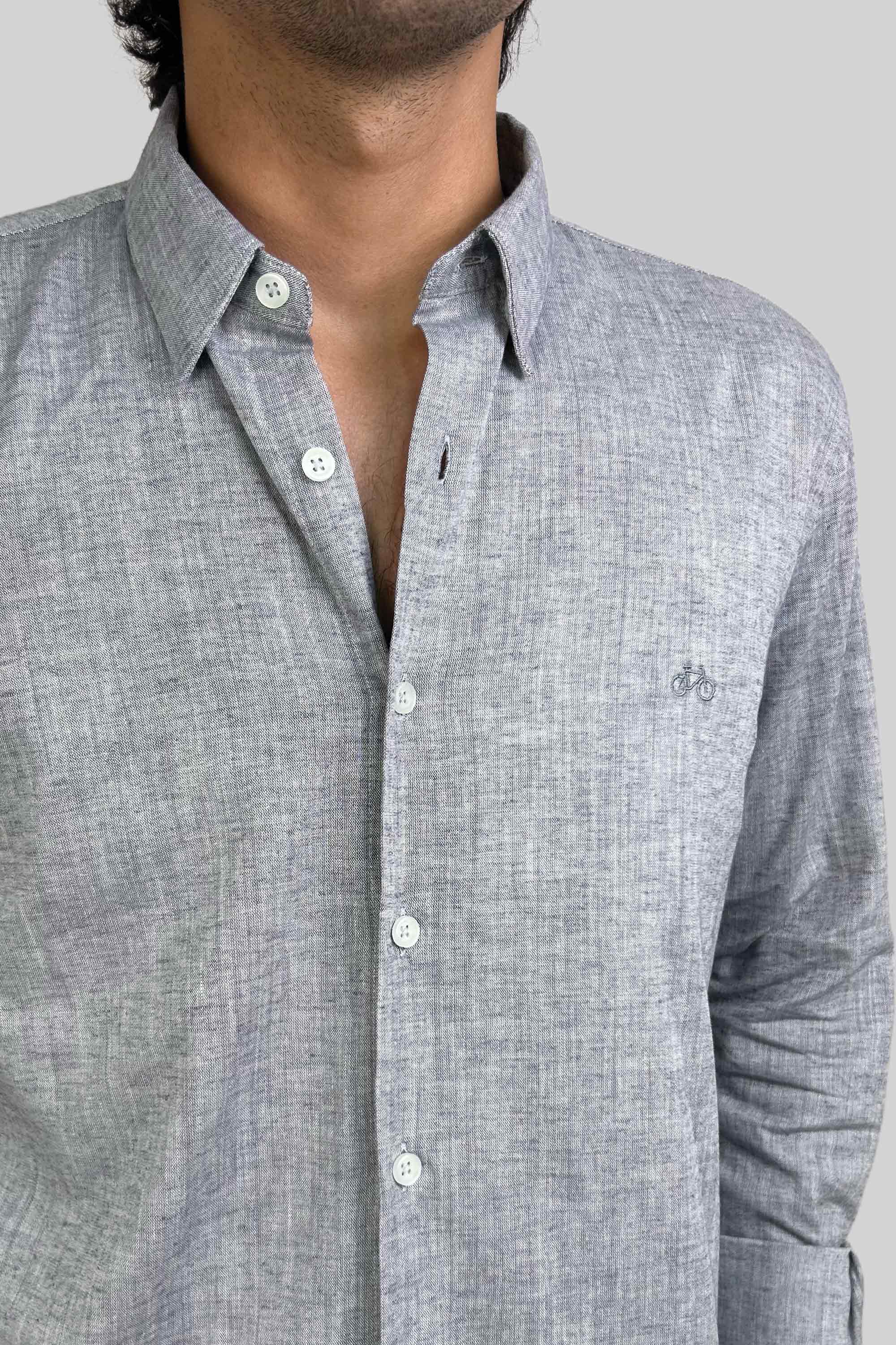 CAMISA LINO GRIS