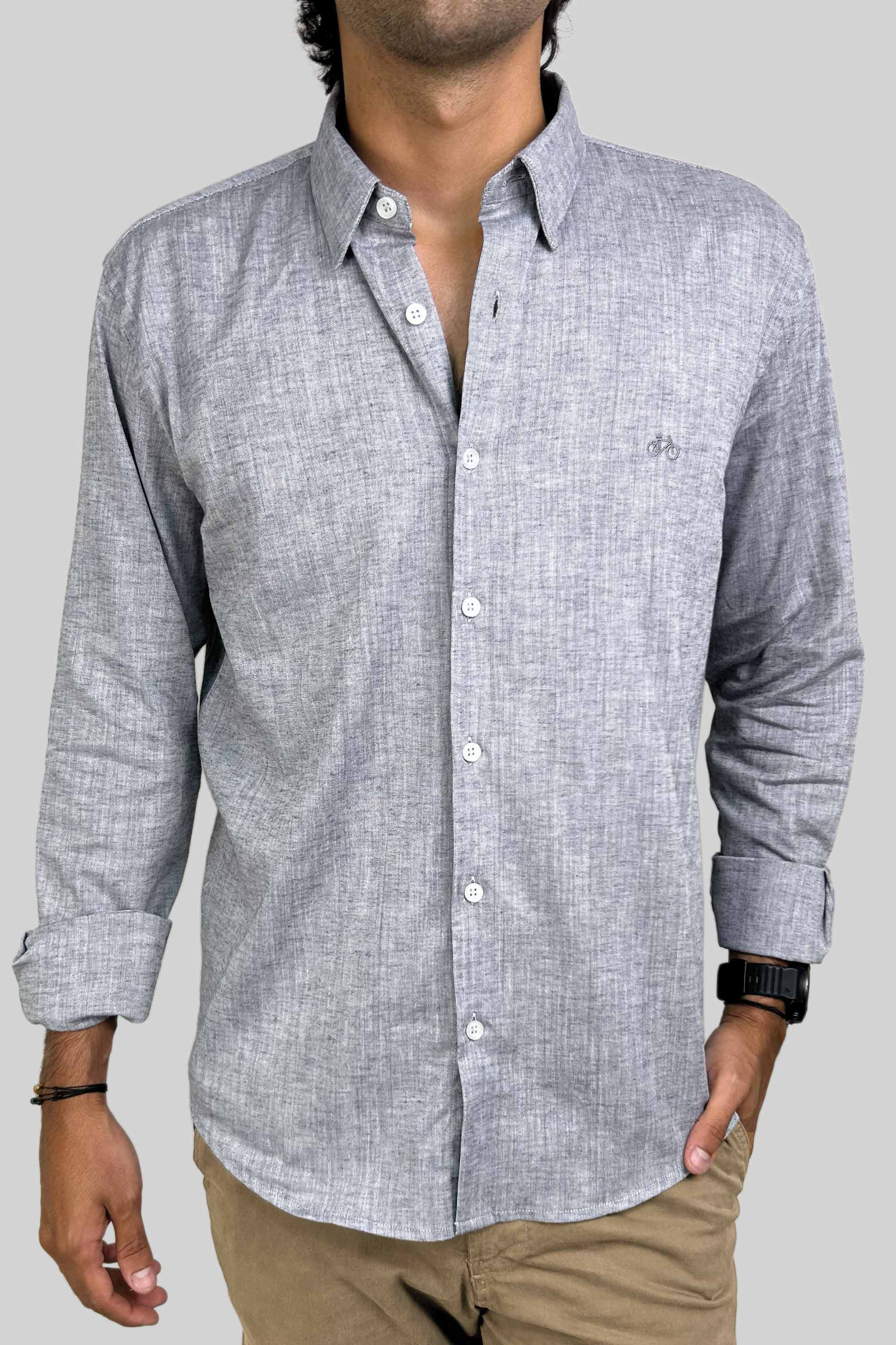 CAMISA LINO GRIS