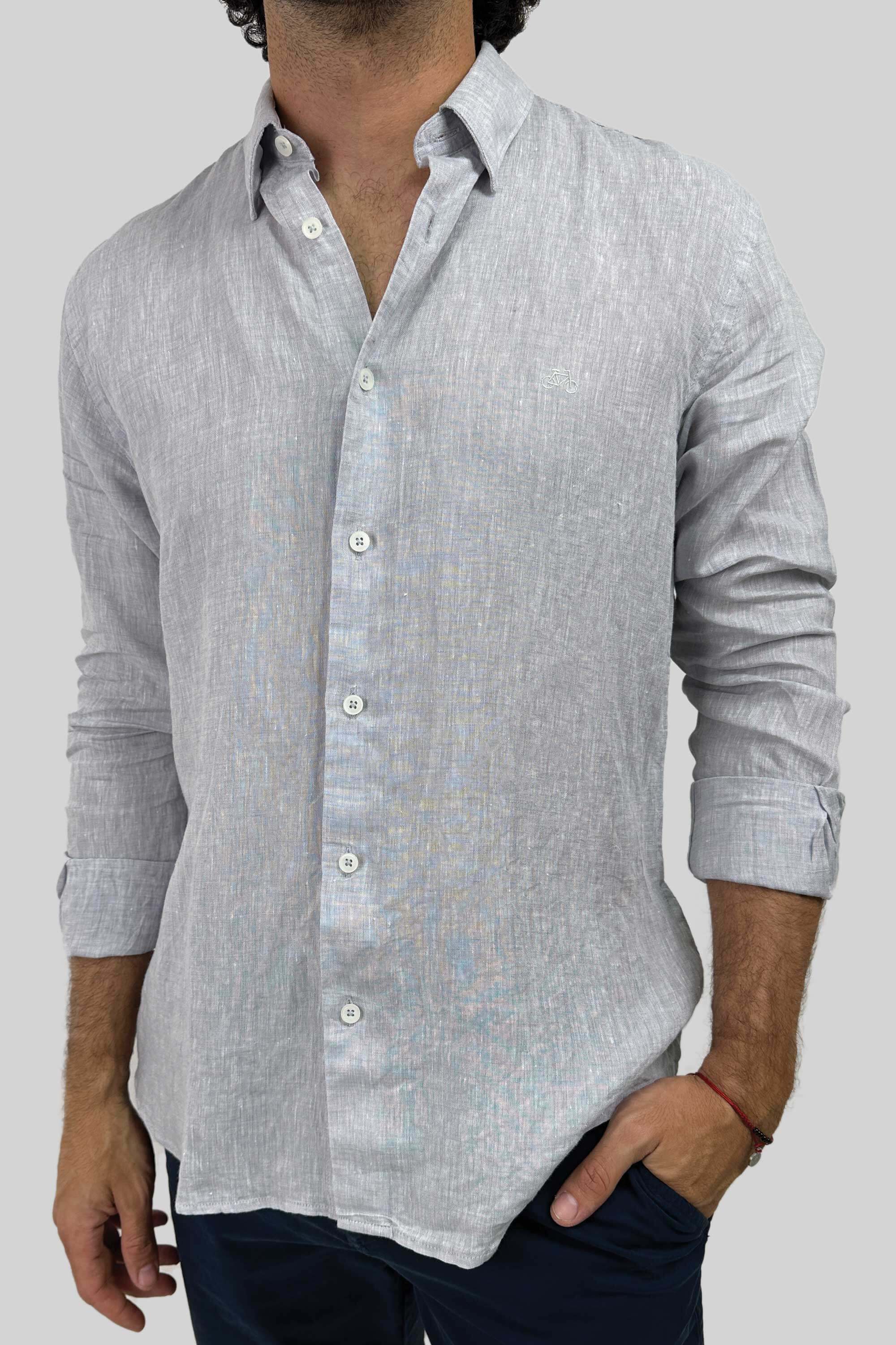 CAMISA LINO GRIS