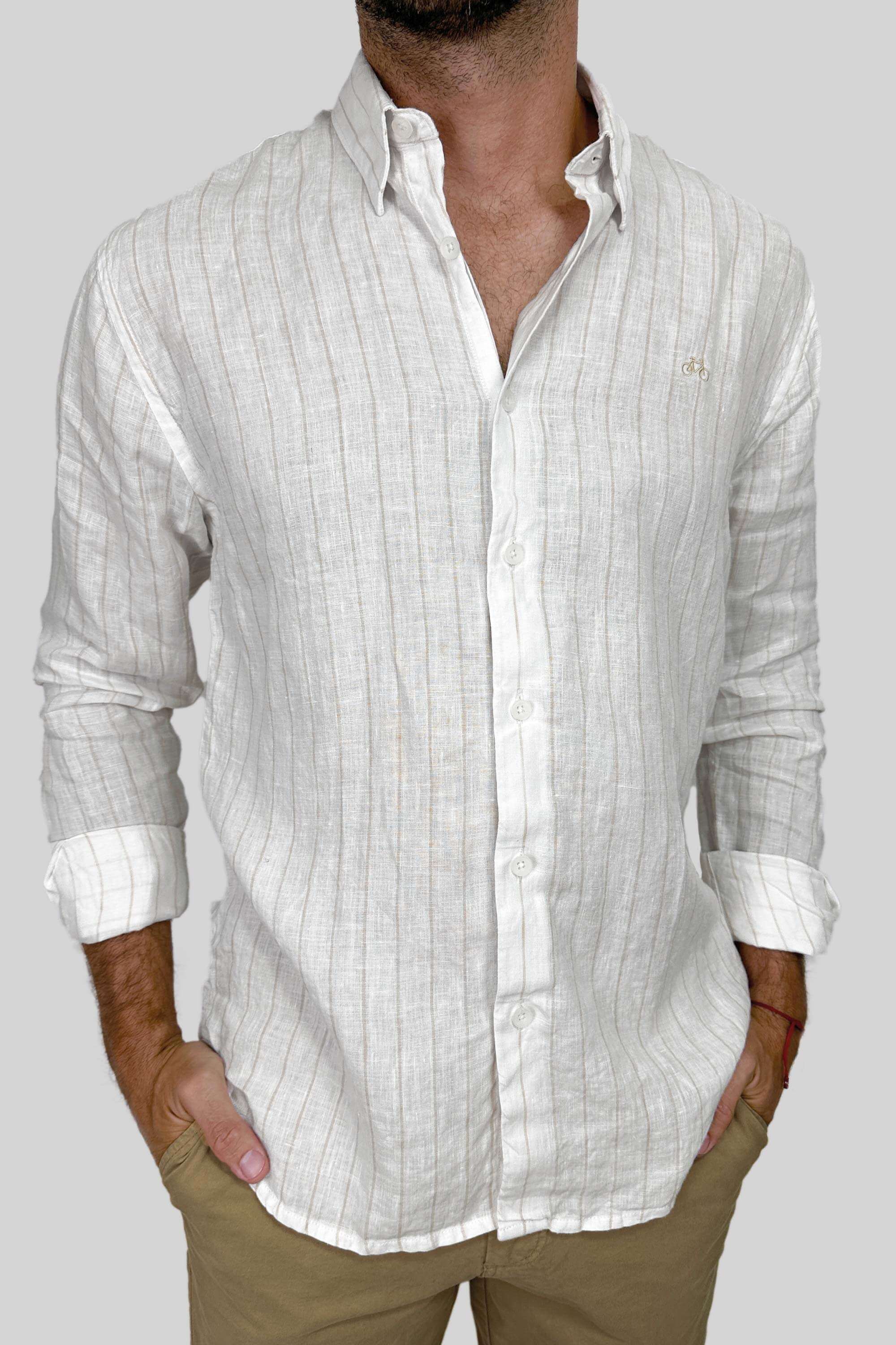 CAMISA LINO KHAKI LINES