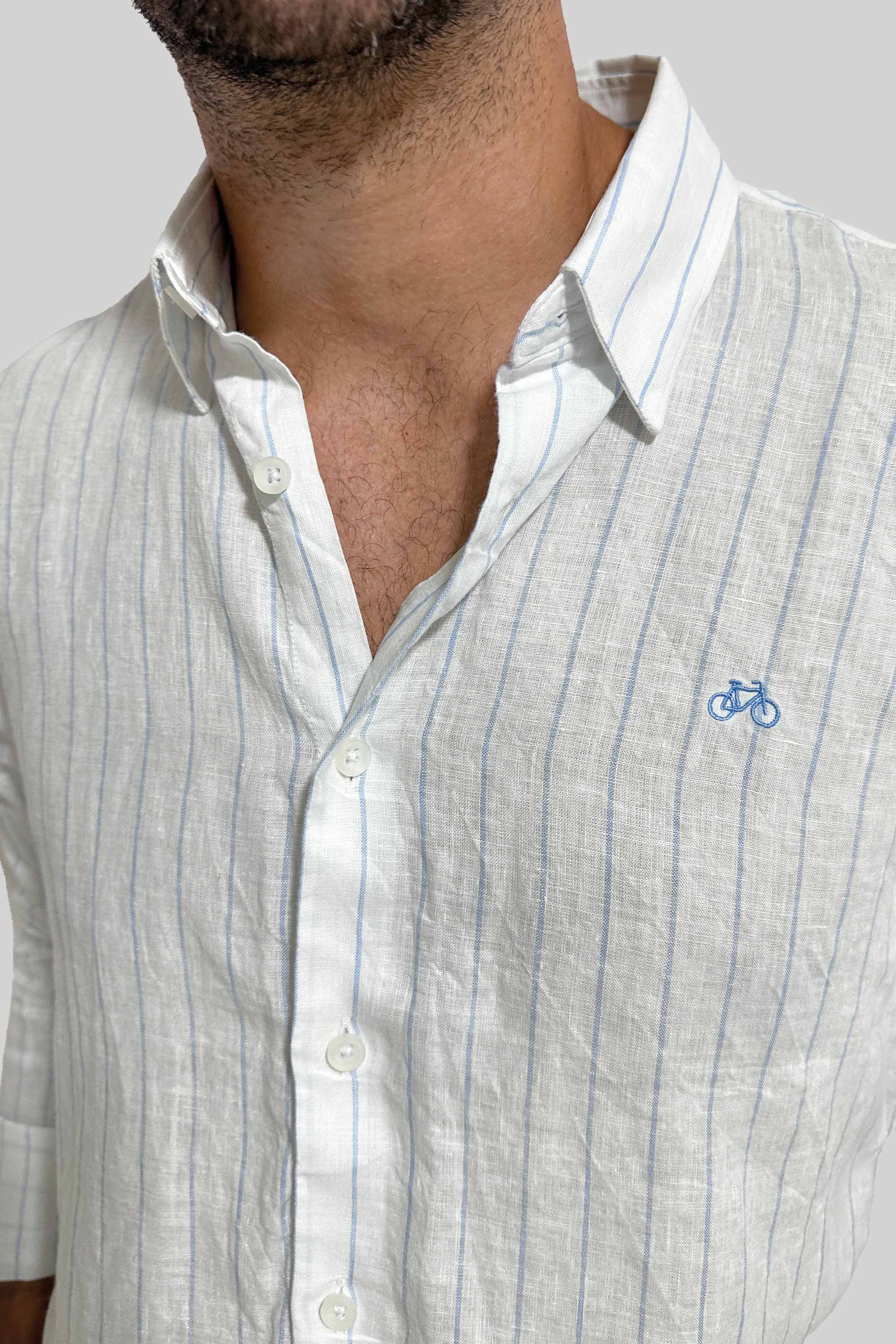 CAMISA LINO BLUE STRIPES