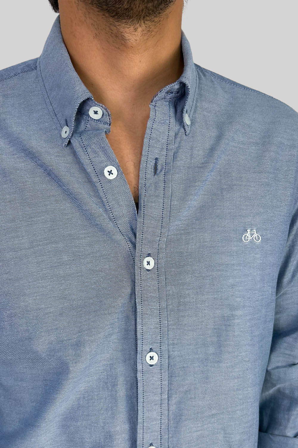 CAMISA OXFORD DOTTED BLUE