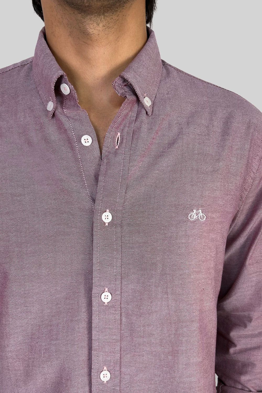 CAMISA OXFORD DOTTED RED