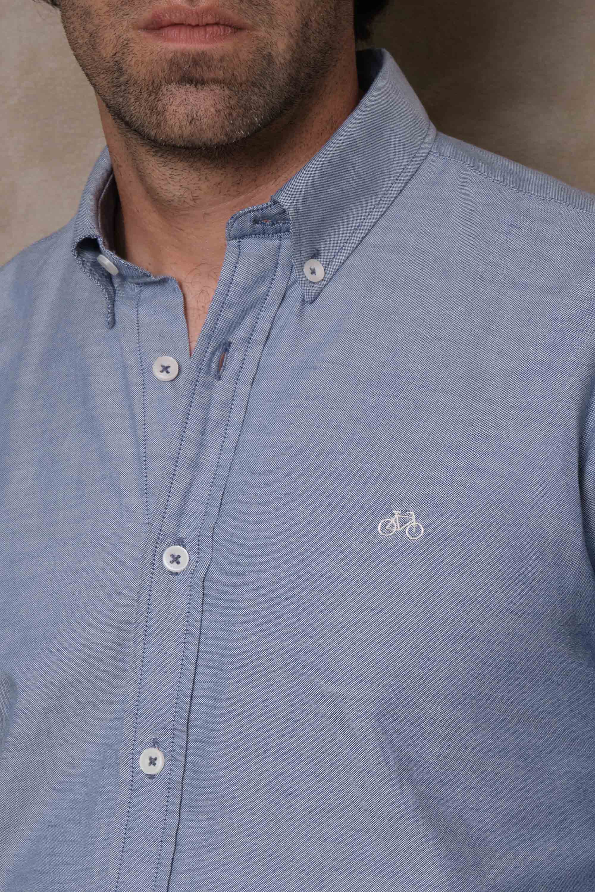 CAMISA OXFORD DOTTED BLUE