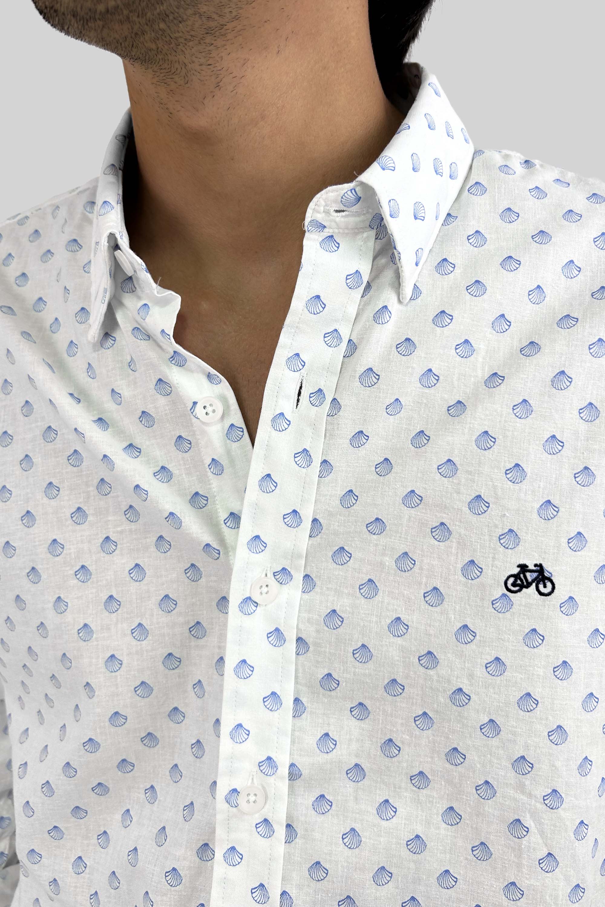 CAMISA LINO BLUE SHELLS