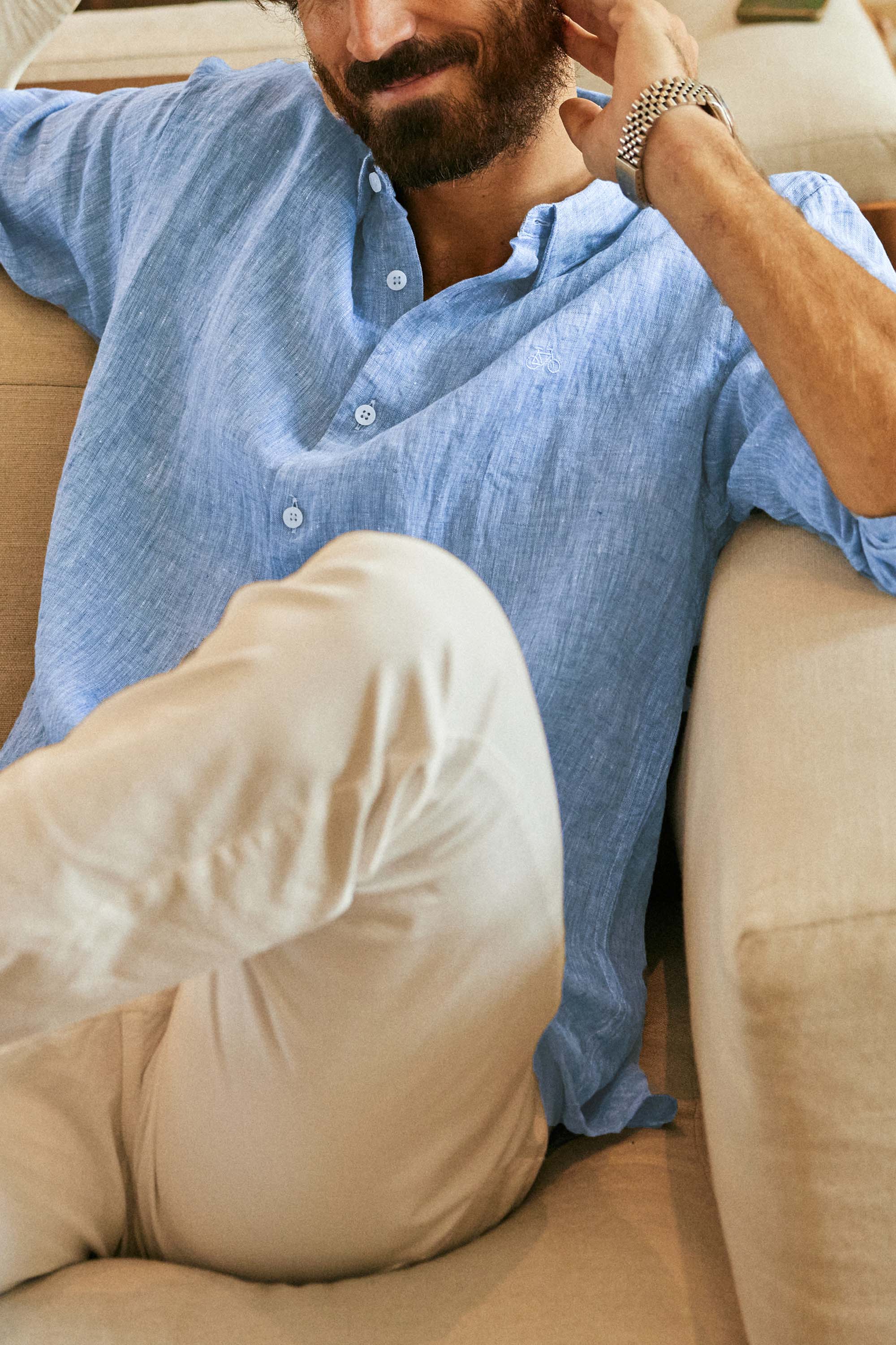 CAMISA LINO BABY BLUE