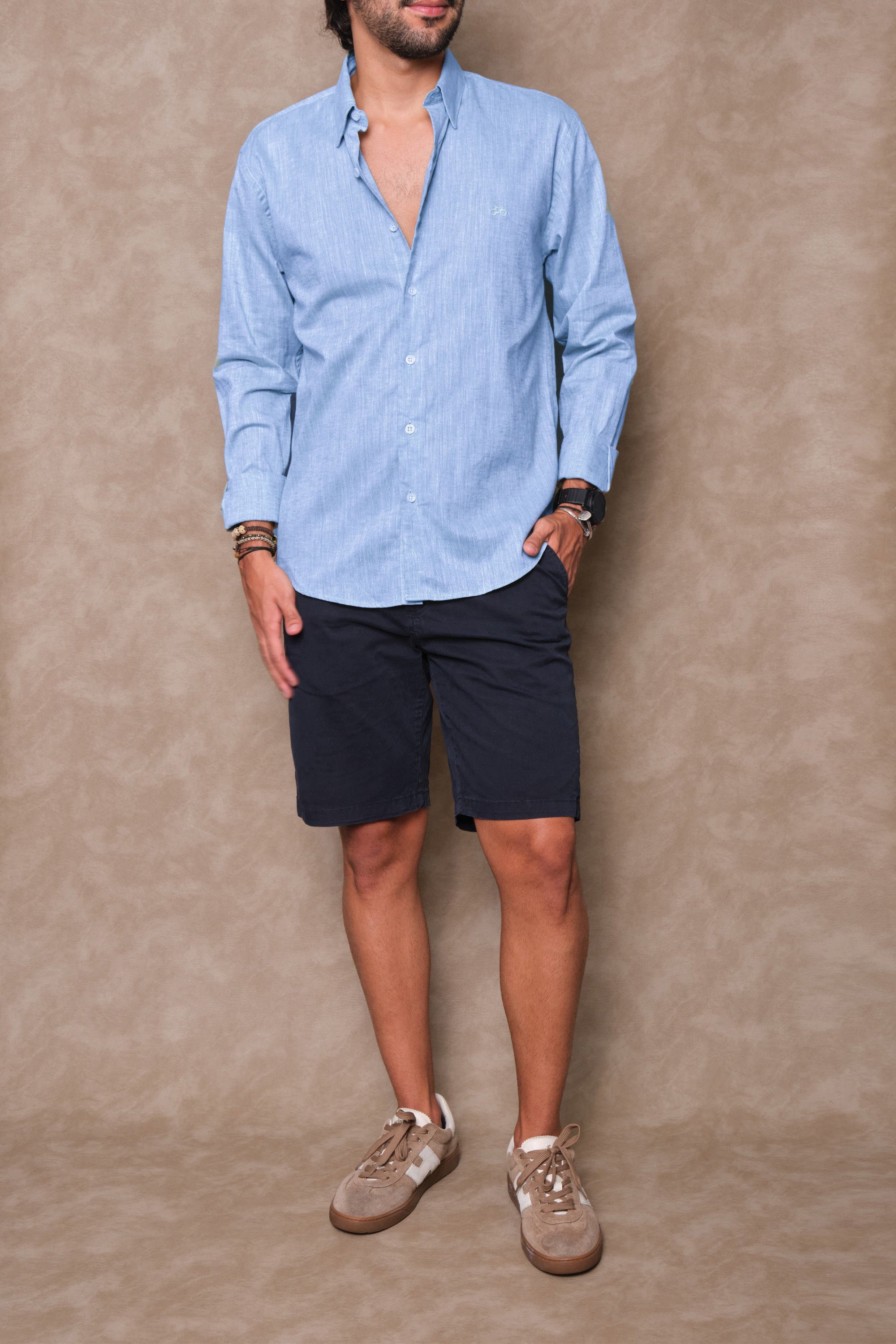 CAMISA LINO BABY BLUE