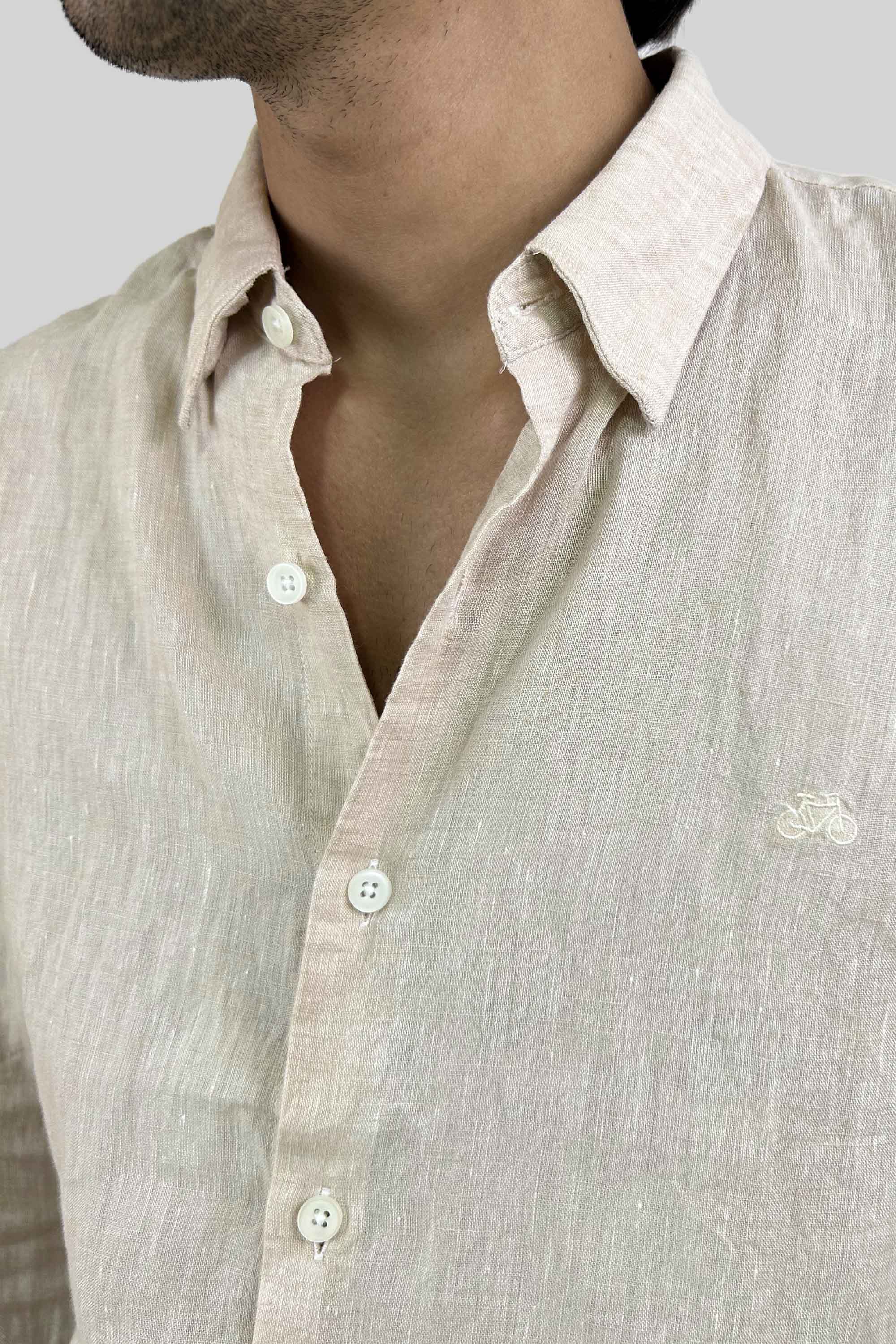 CAMISA LINO BEIGE