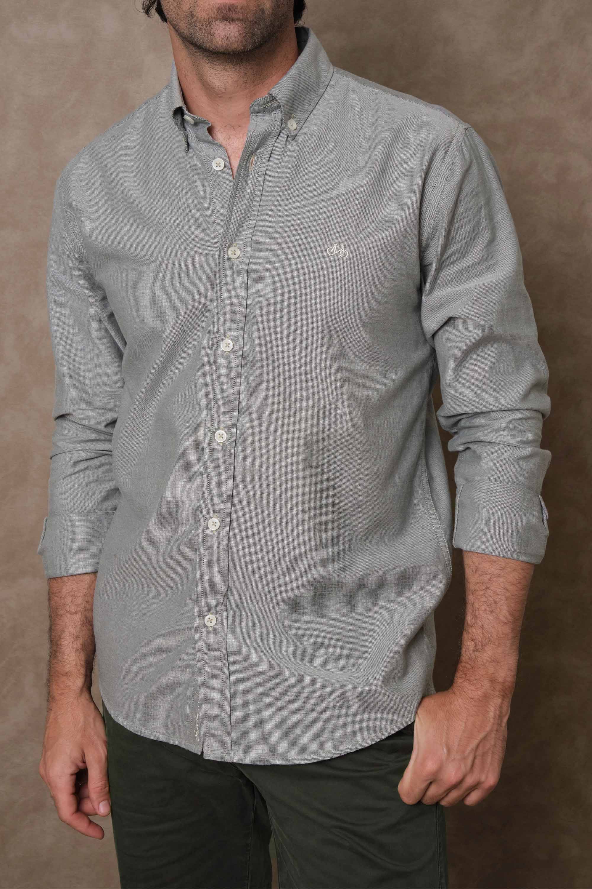 CAMISA OXFORD DOTTED GREEN