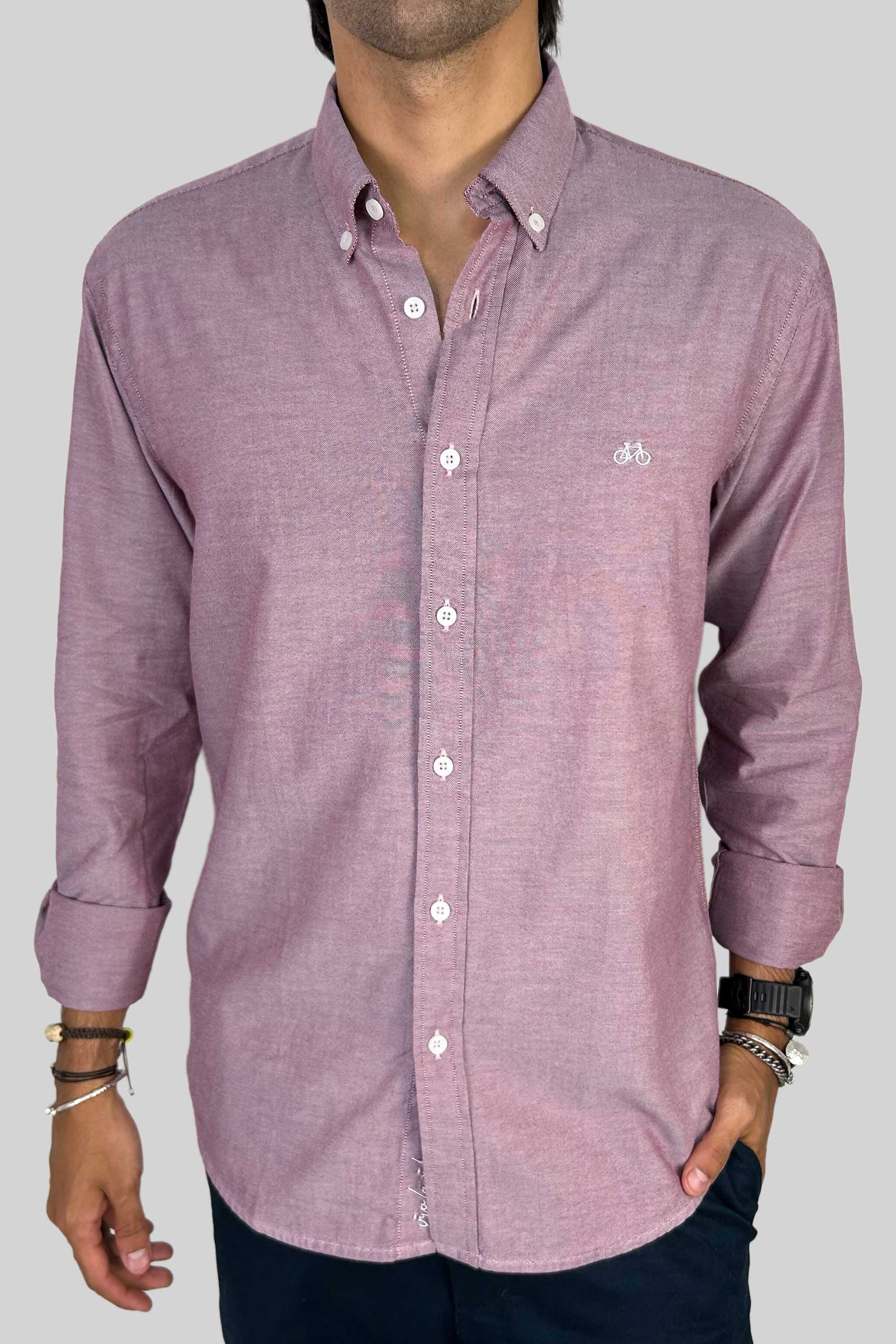 CAMISA OXFORD DOTTED RED