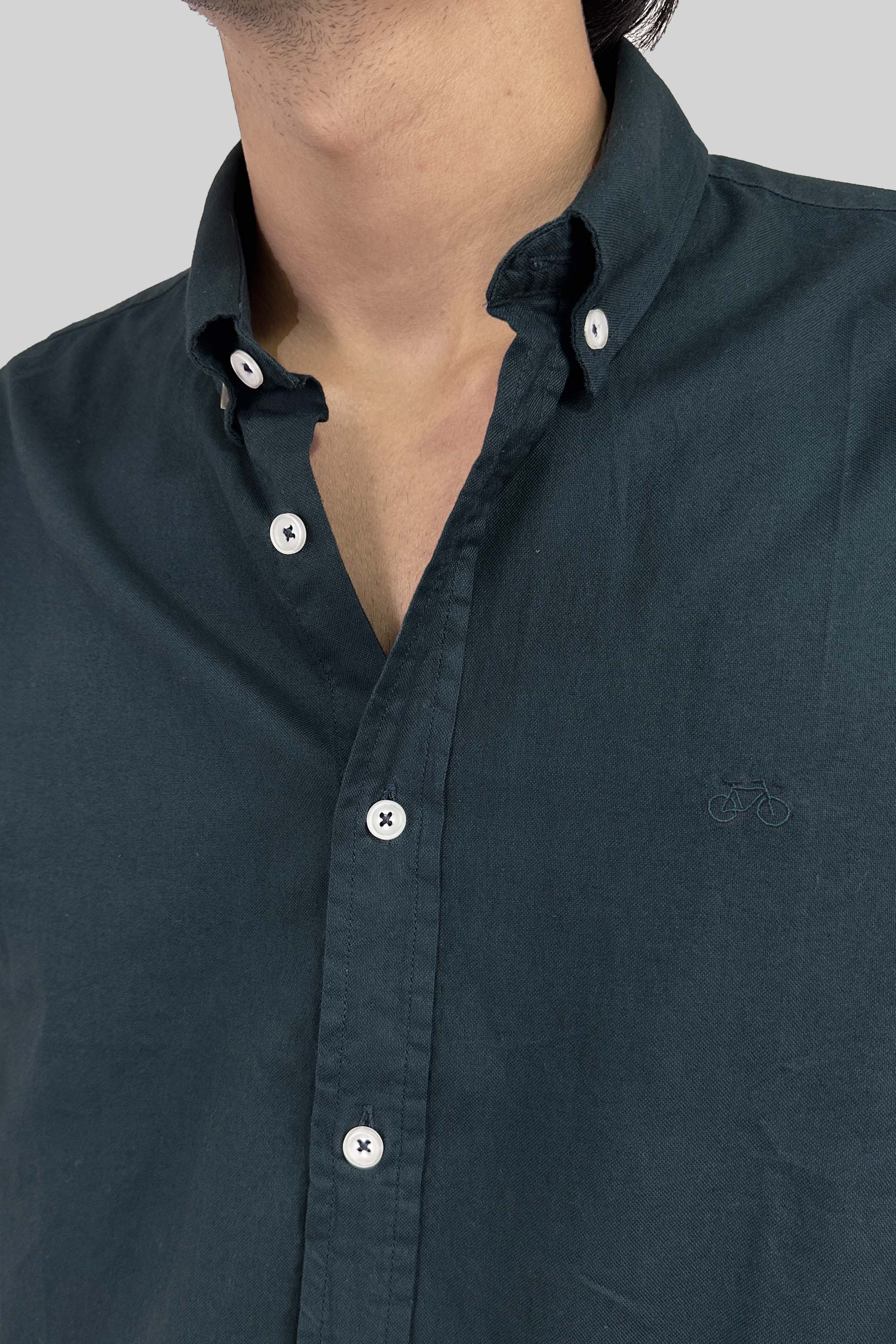 CAMISA OXFORD VERDE PETROLEO