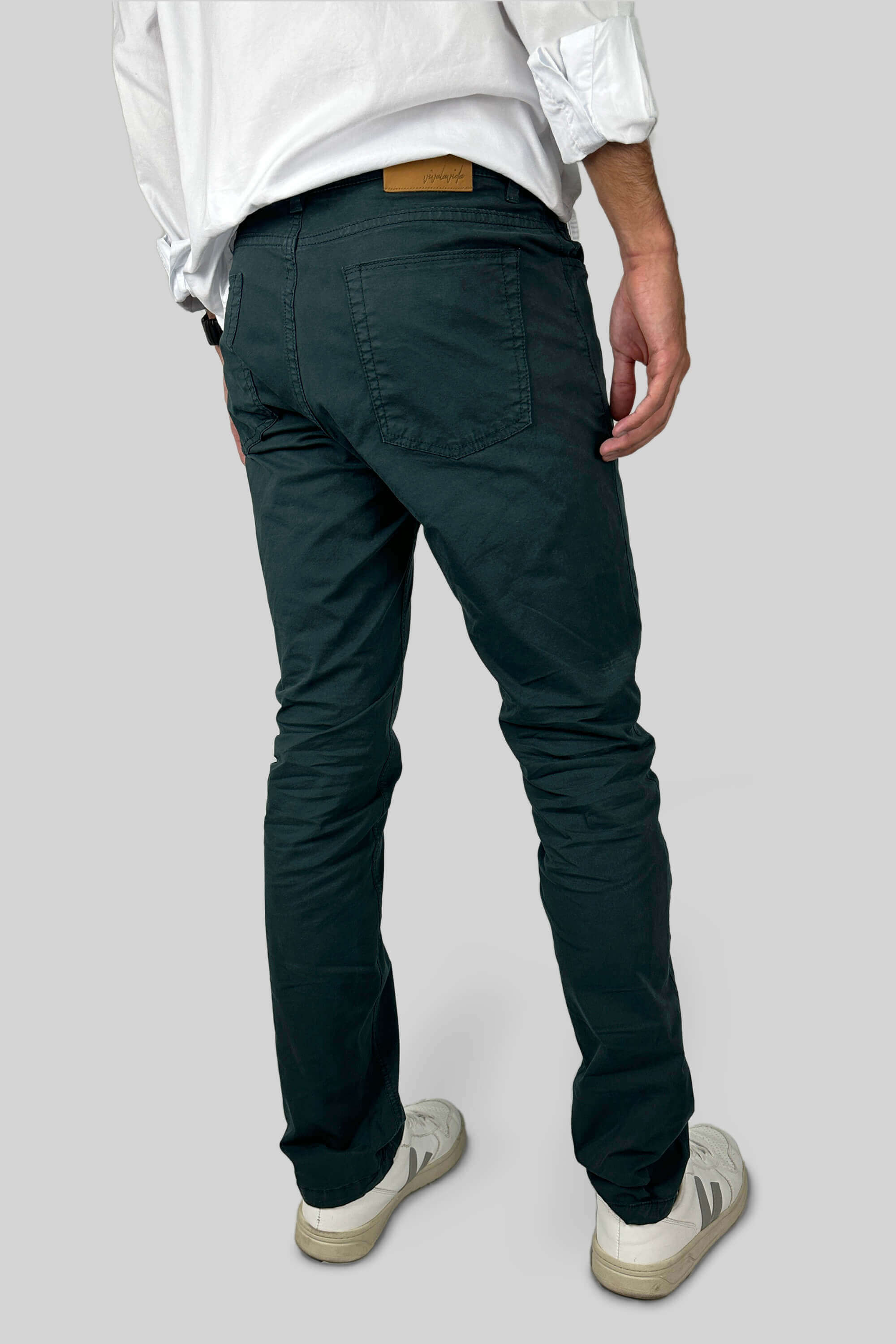 PANTALON 5 BOLSILLOS VERDE PETROLEO