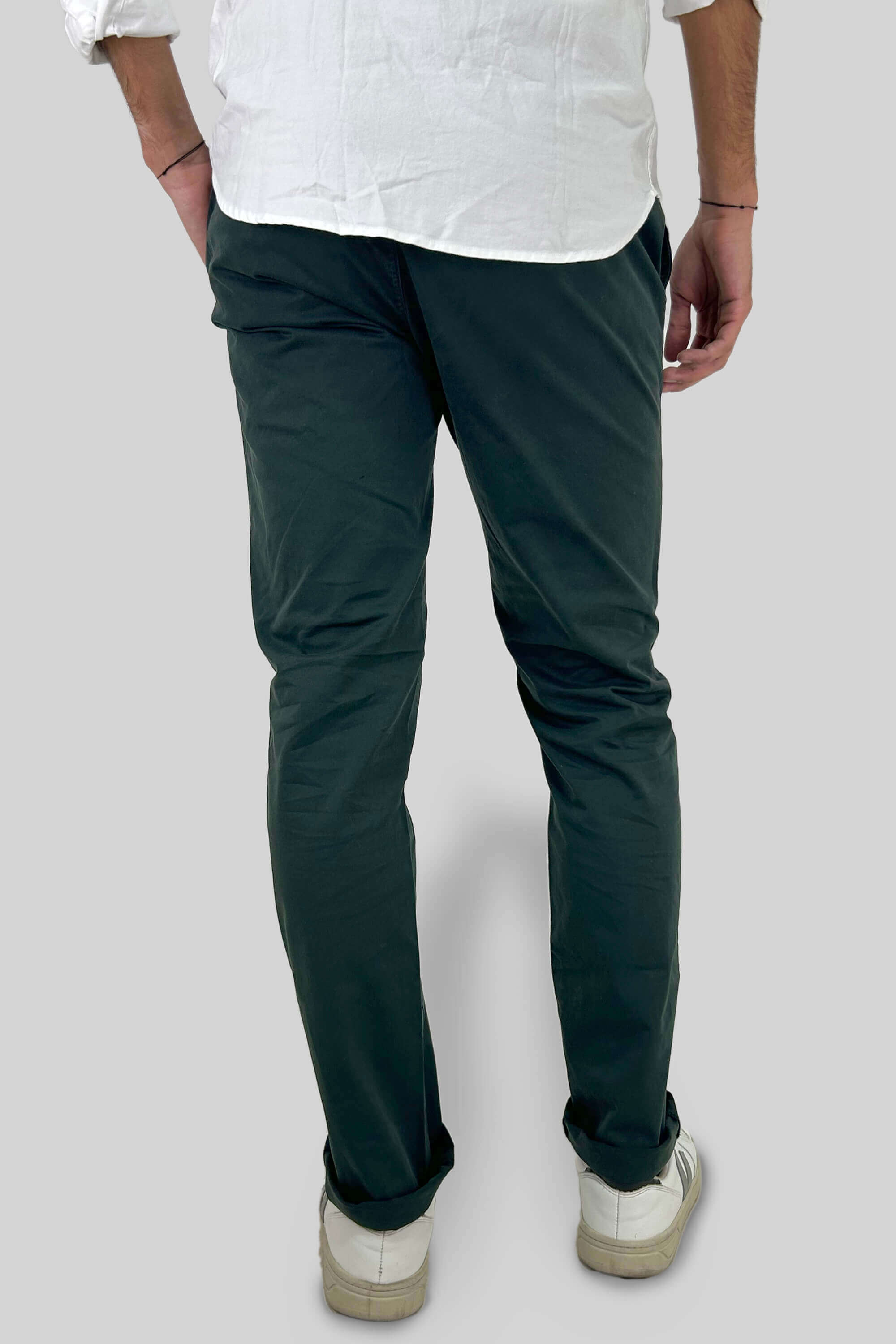 PANTALON CHINO VERDE PETROLEO