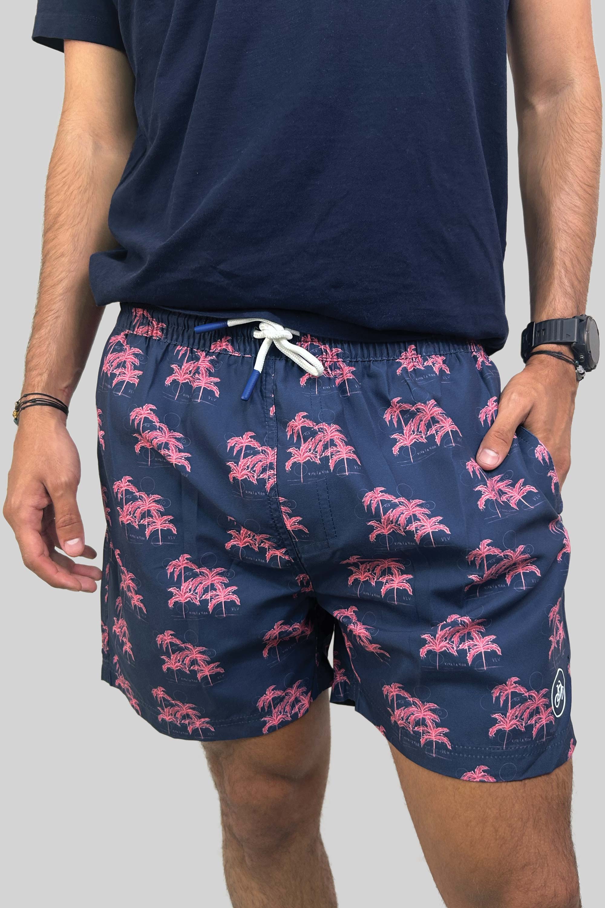 PANTALONETA PINK BLUE PALMS