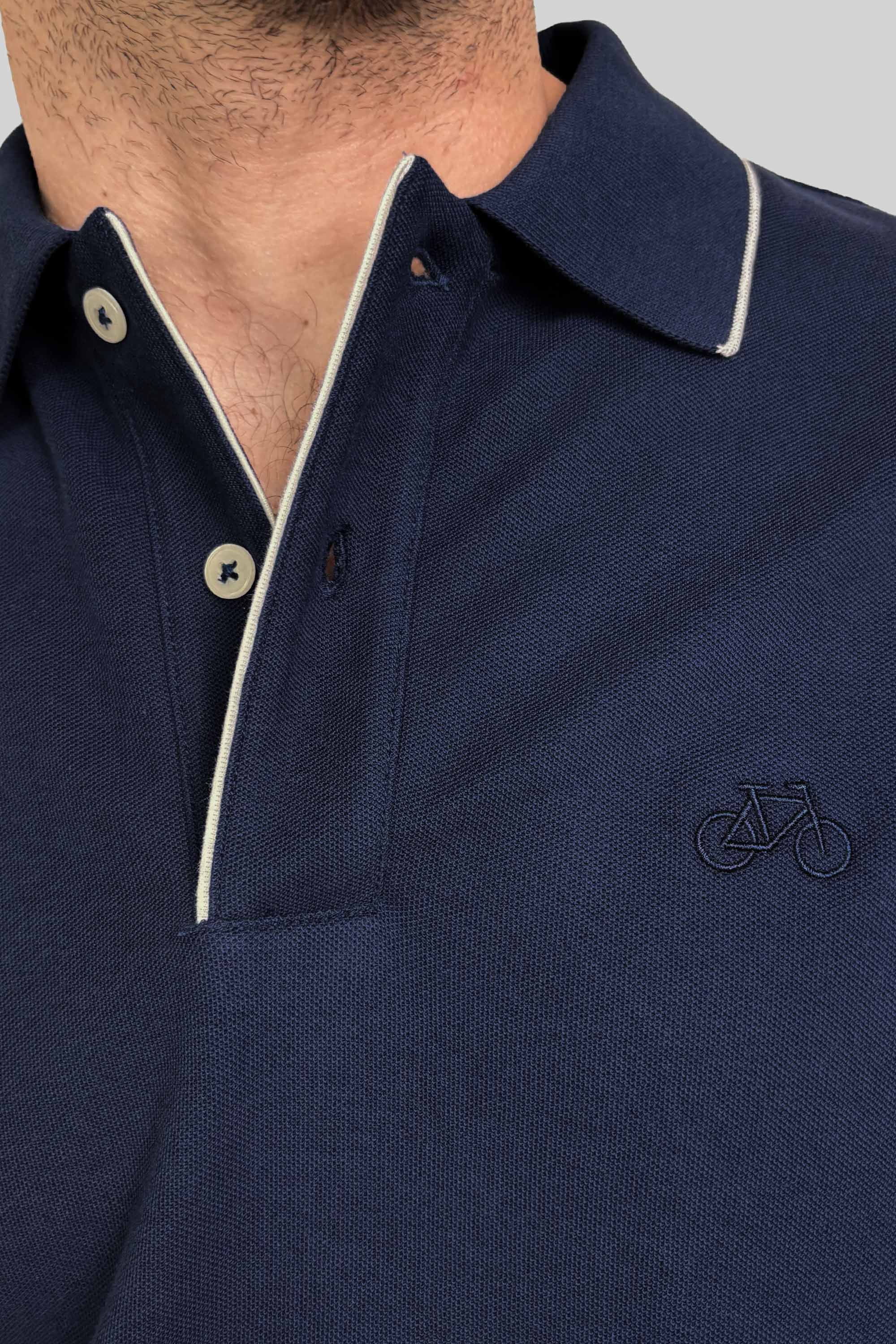 POLO RIB MANGA CORTA AZUL MARINO