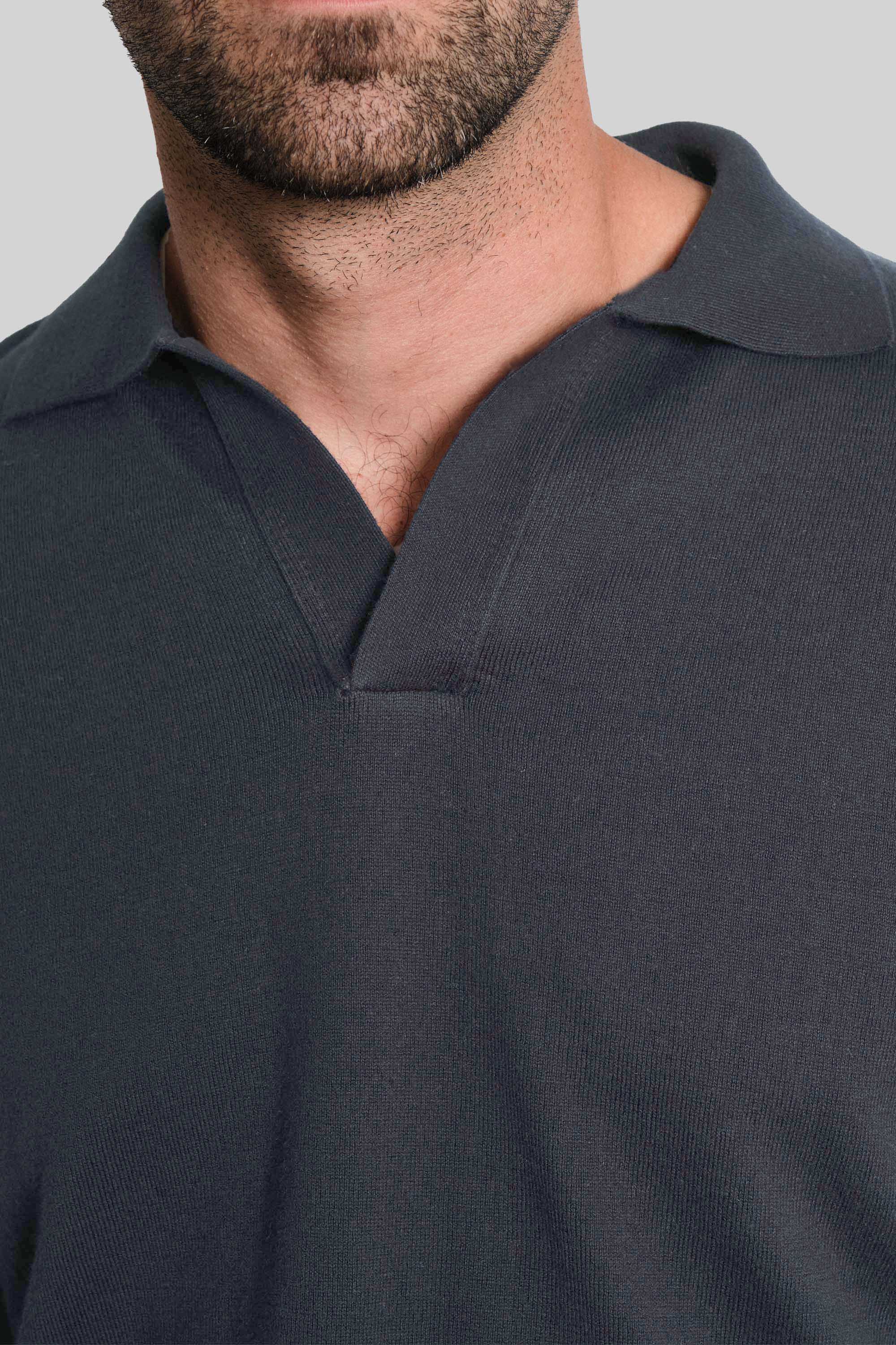 POLO TEJIDA MANGA LARGA GRIS