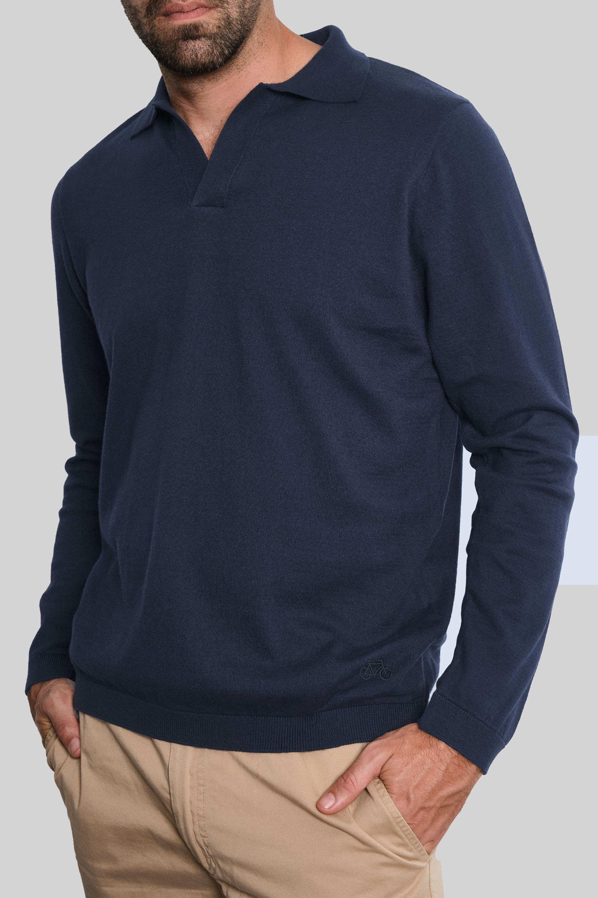 POLO TEJIDA MANGA LARGA NAVY