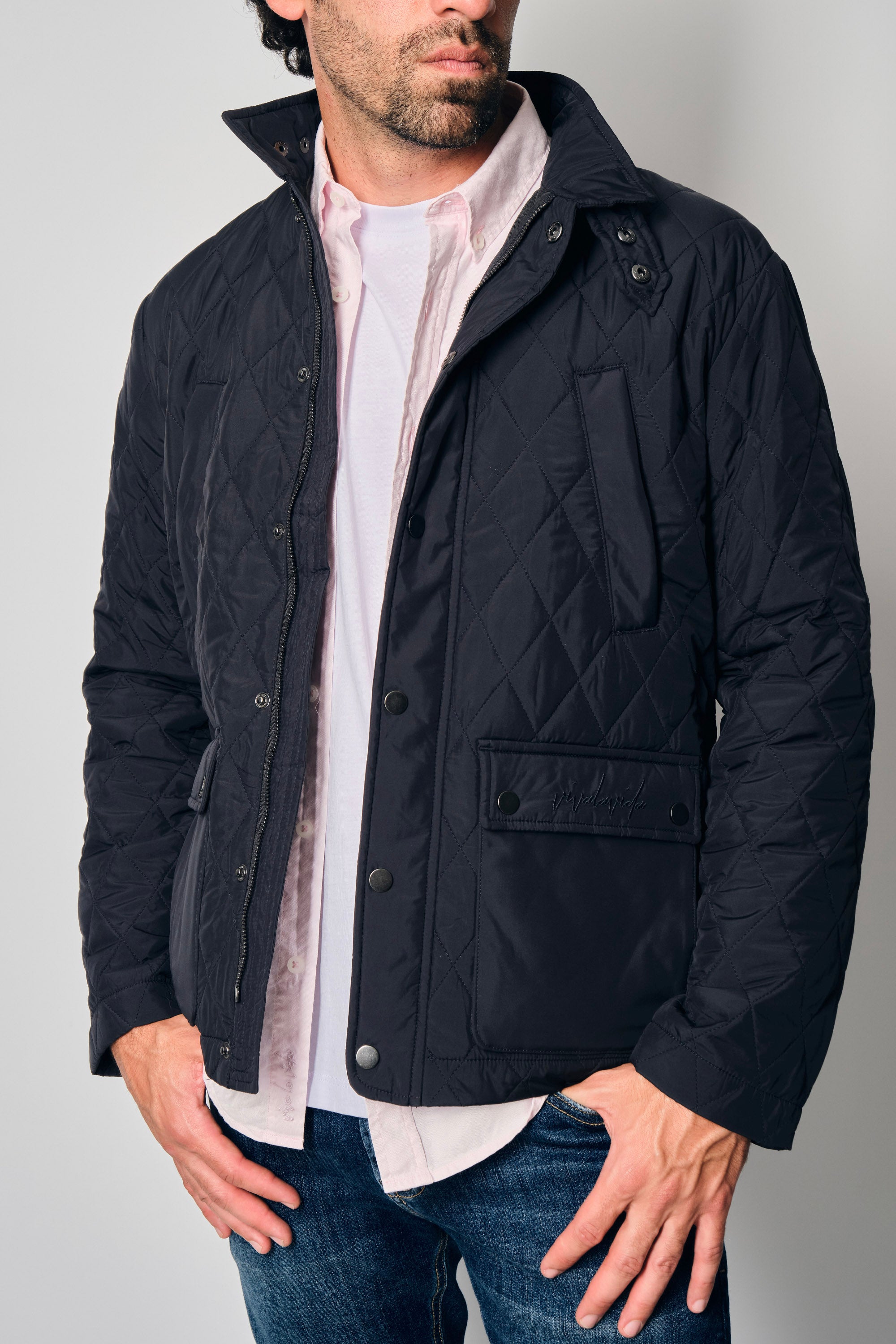 QUILTED JACKET NAVY
