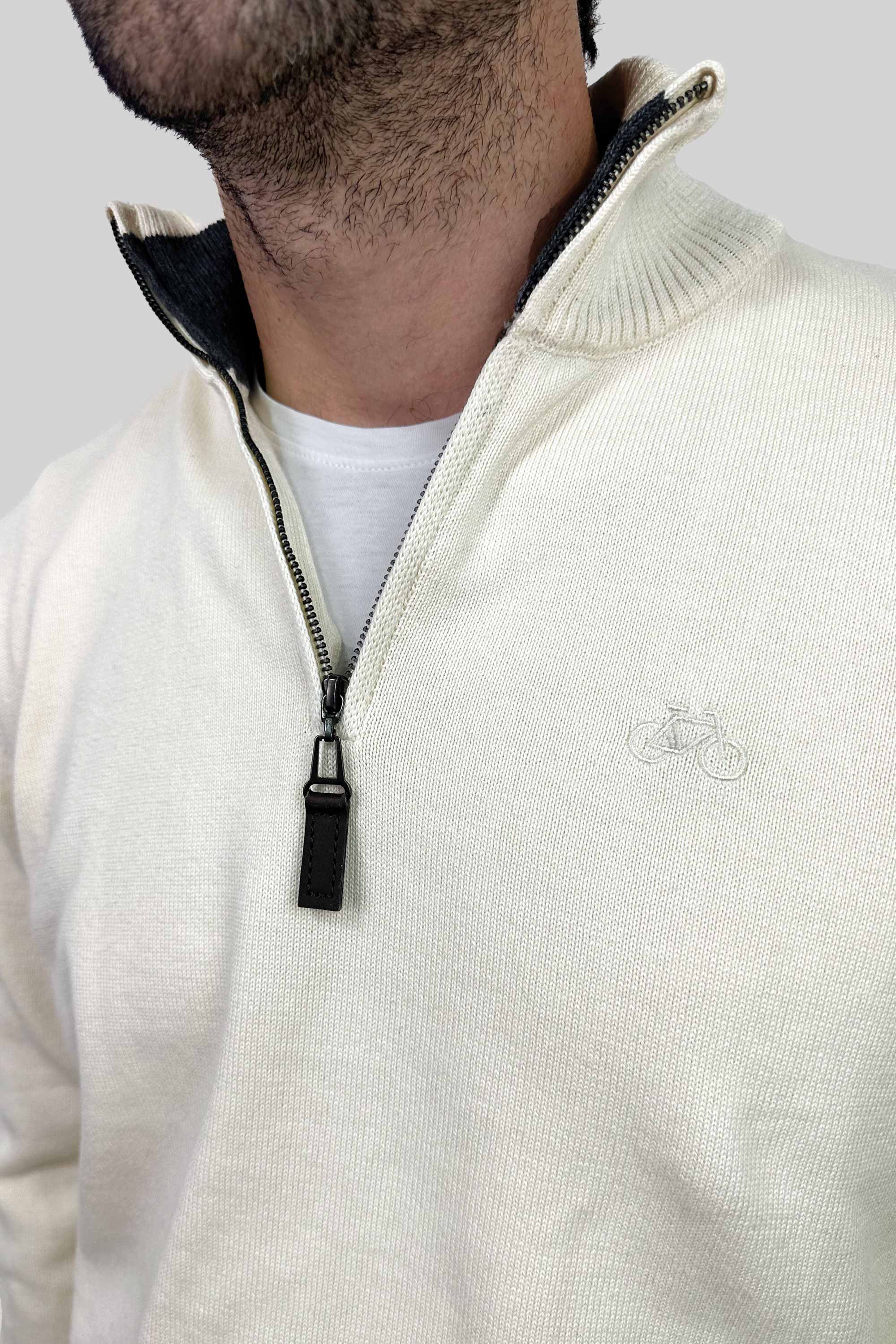 SACO HALF ZIP OFF WHITE