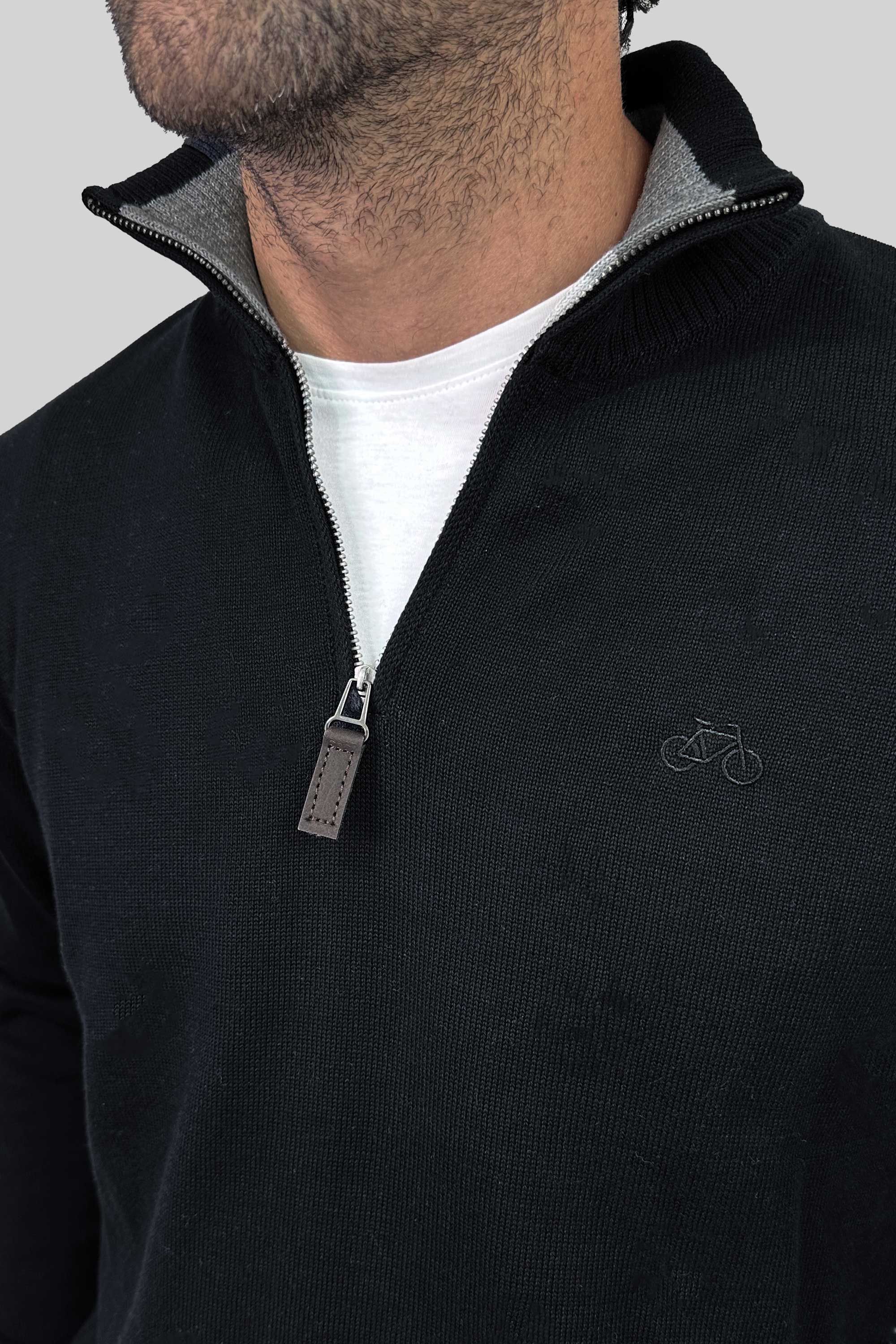 SACO HALF ZIP NEGRO
