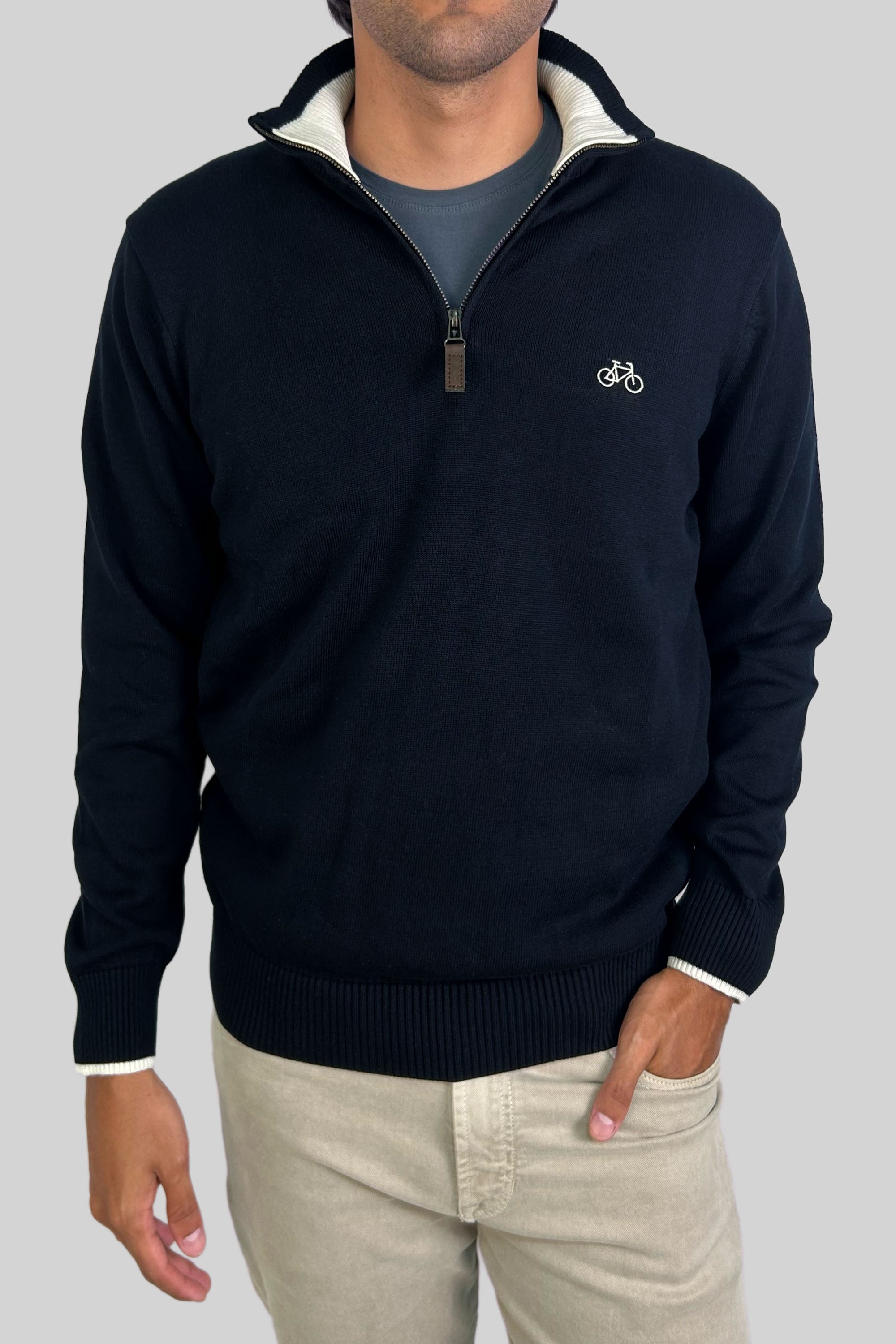 SACO HALF ZIP AZUL NAVY