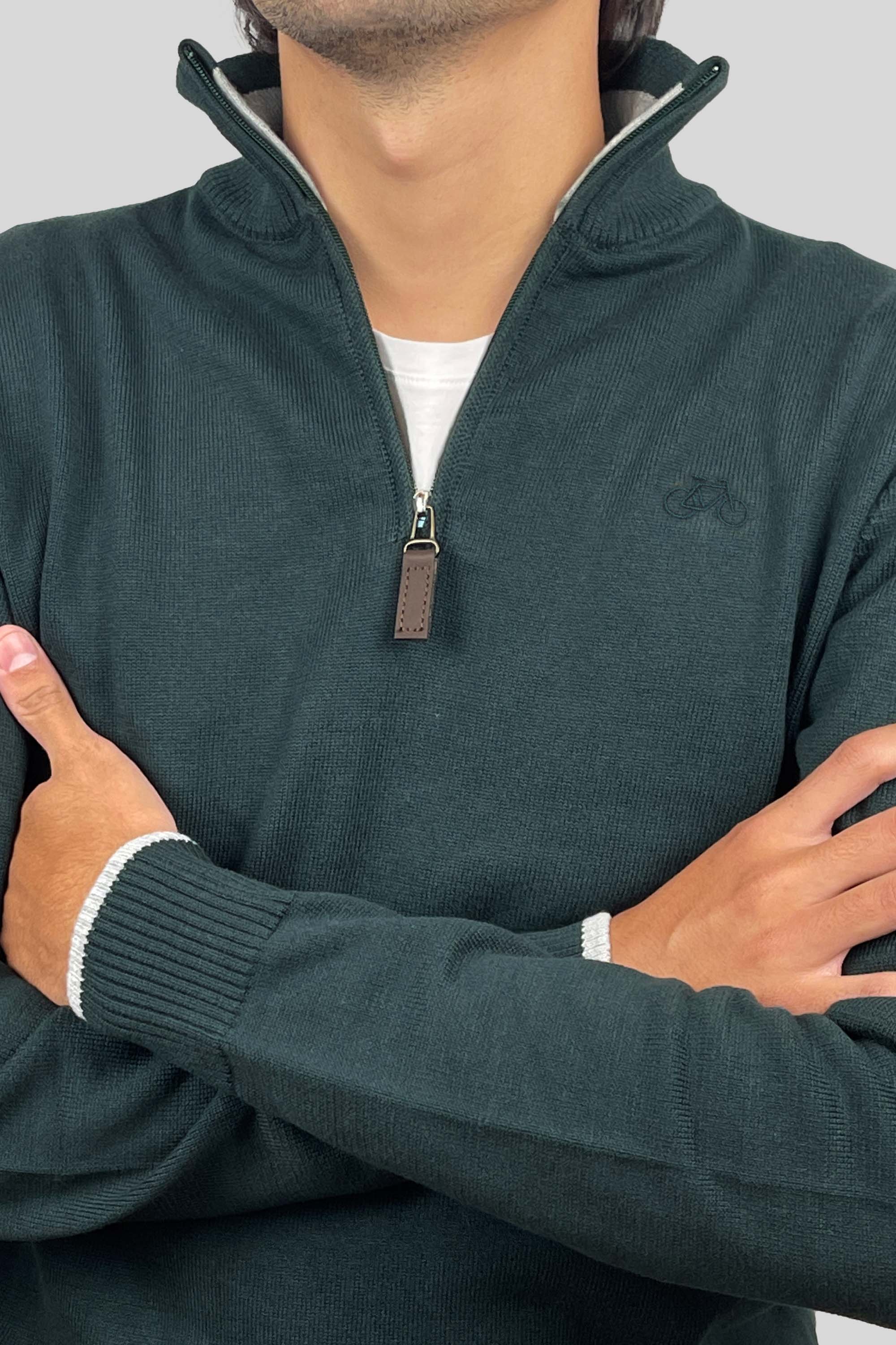 SACO HALF ZIP VERDE BOTELLA