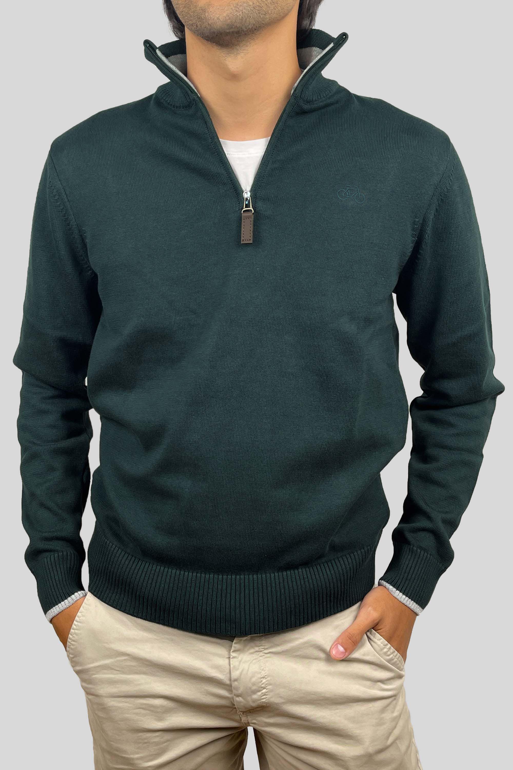 SACO HALF ZIP VERDE BOTELLA