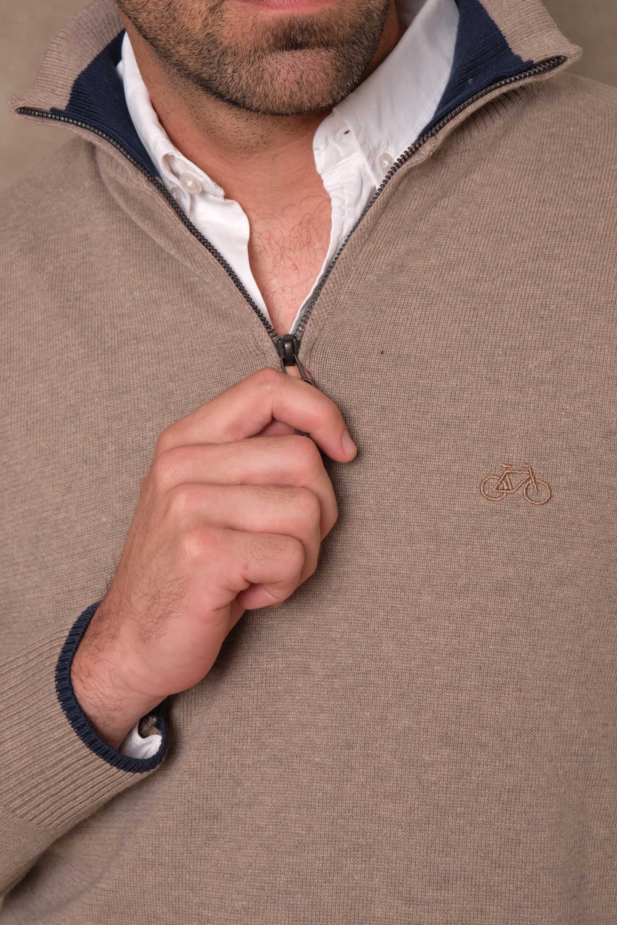 SACO HALF ZIP BEIGE