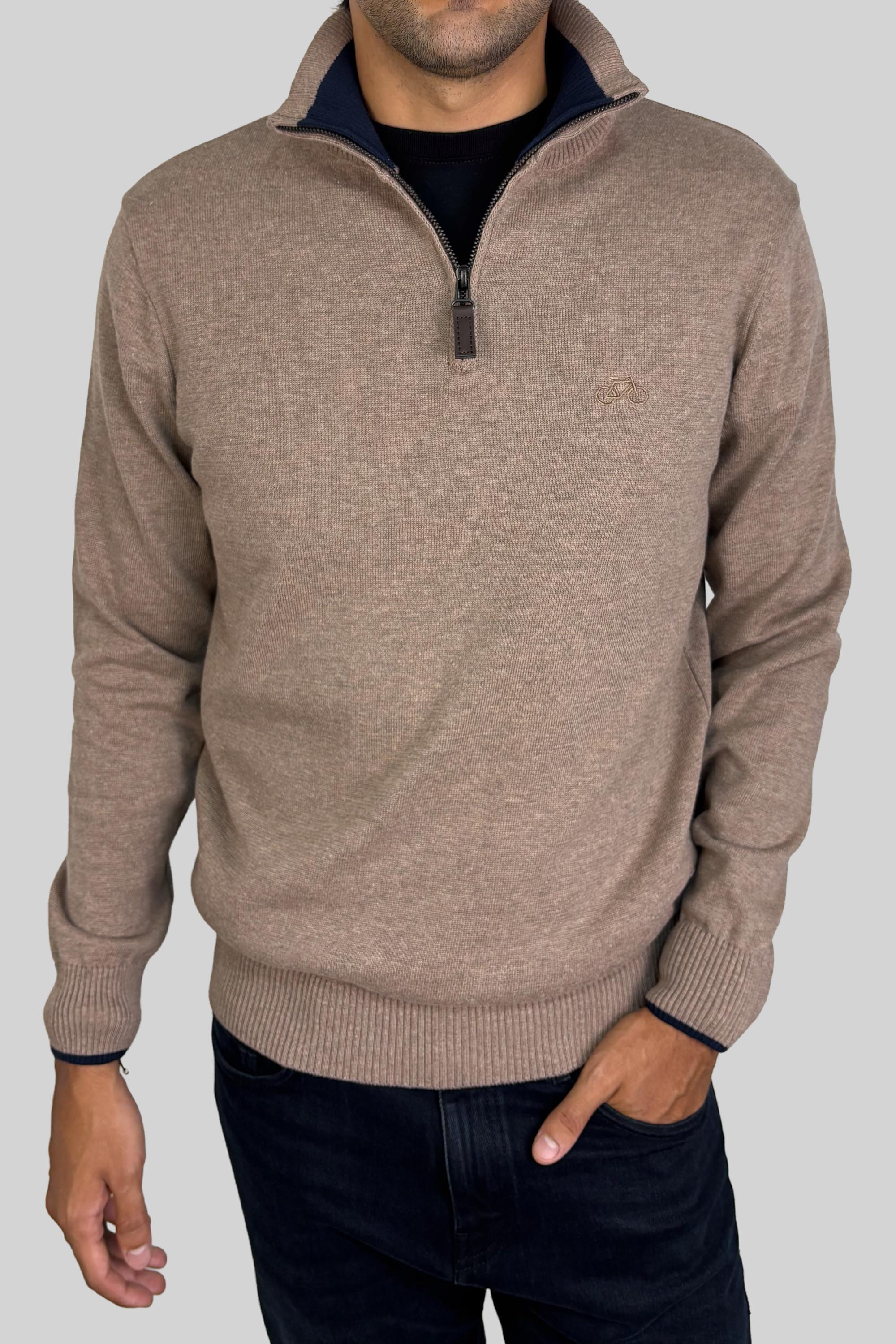 SACO HALF ZIP BEIGE
