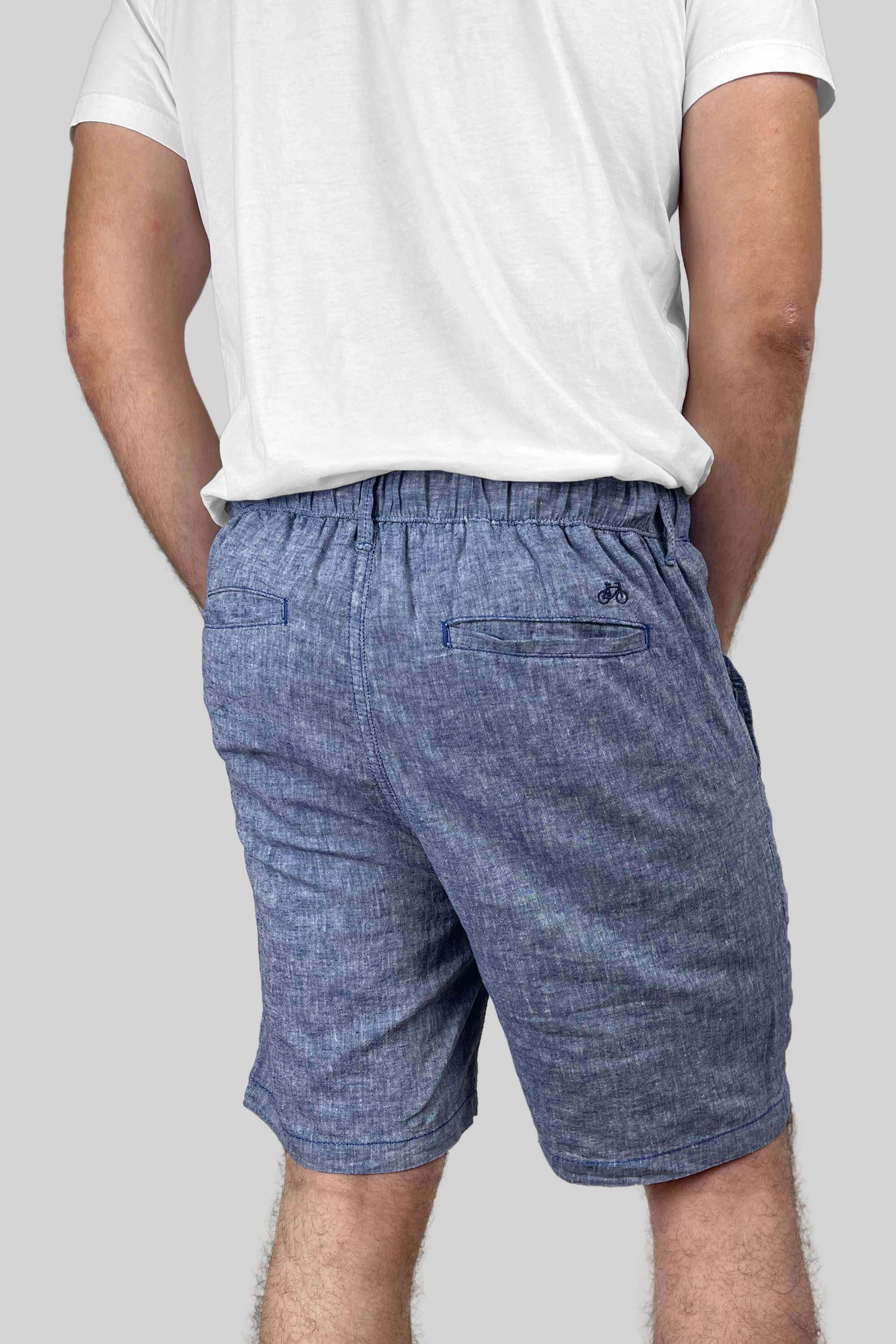 BERMUDA LINO AZUL CLARO