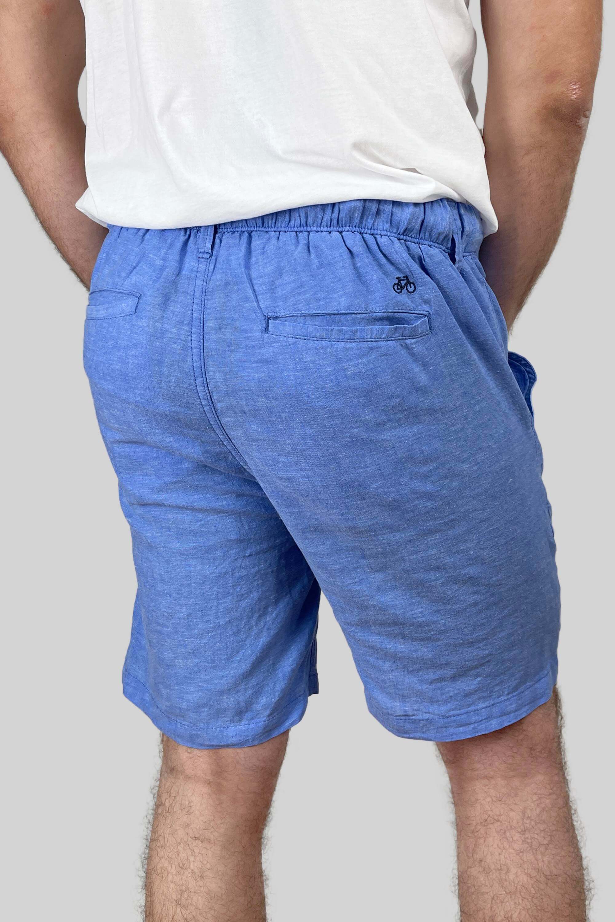 BERMUDA LINO AZUL MEDIO