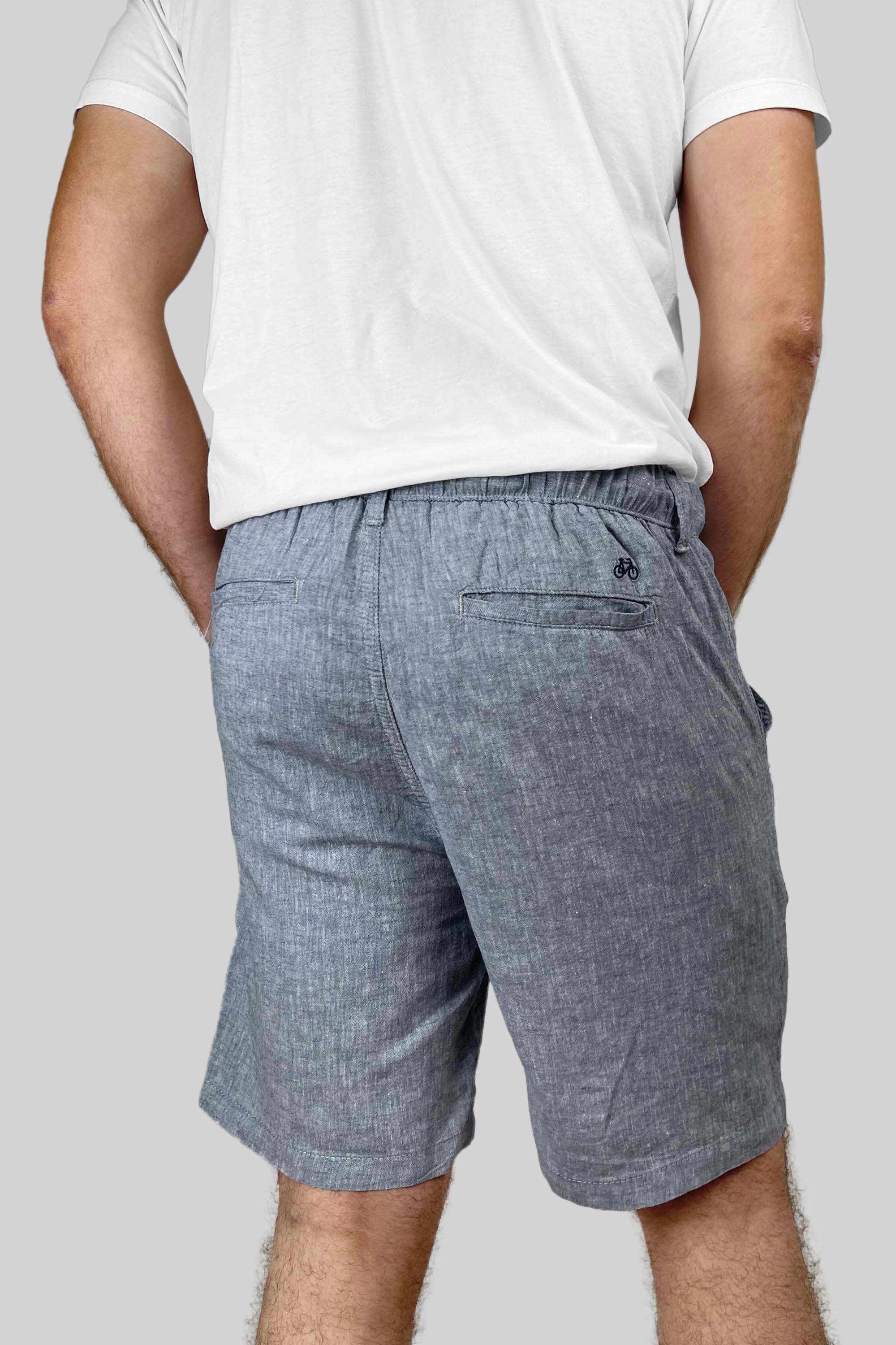 BERMUDA LINO GRIS METAL