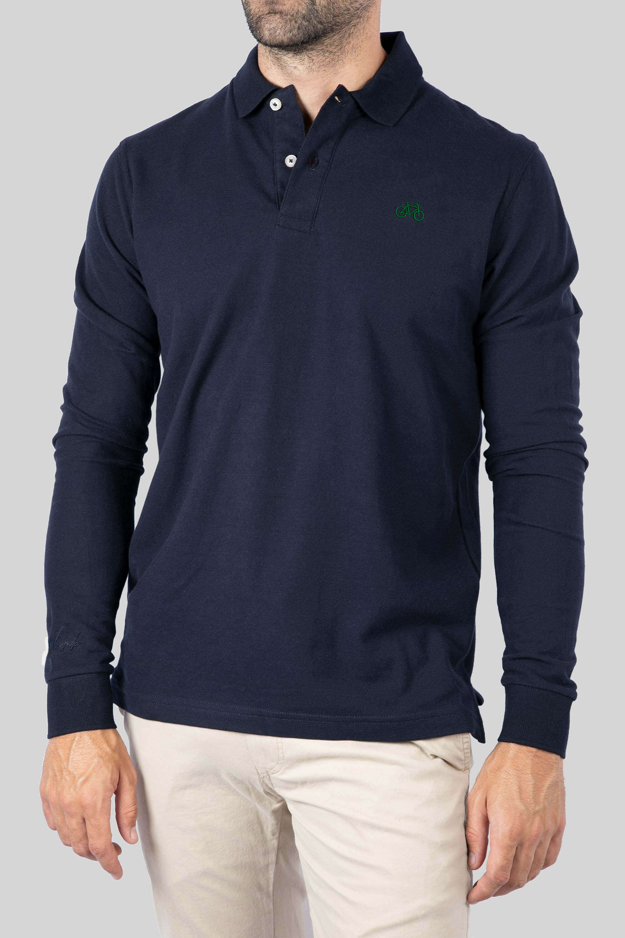 POLO MANGA LARGA MARINO
