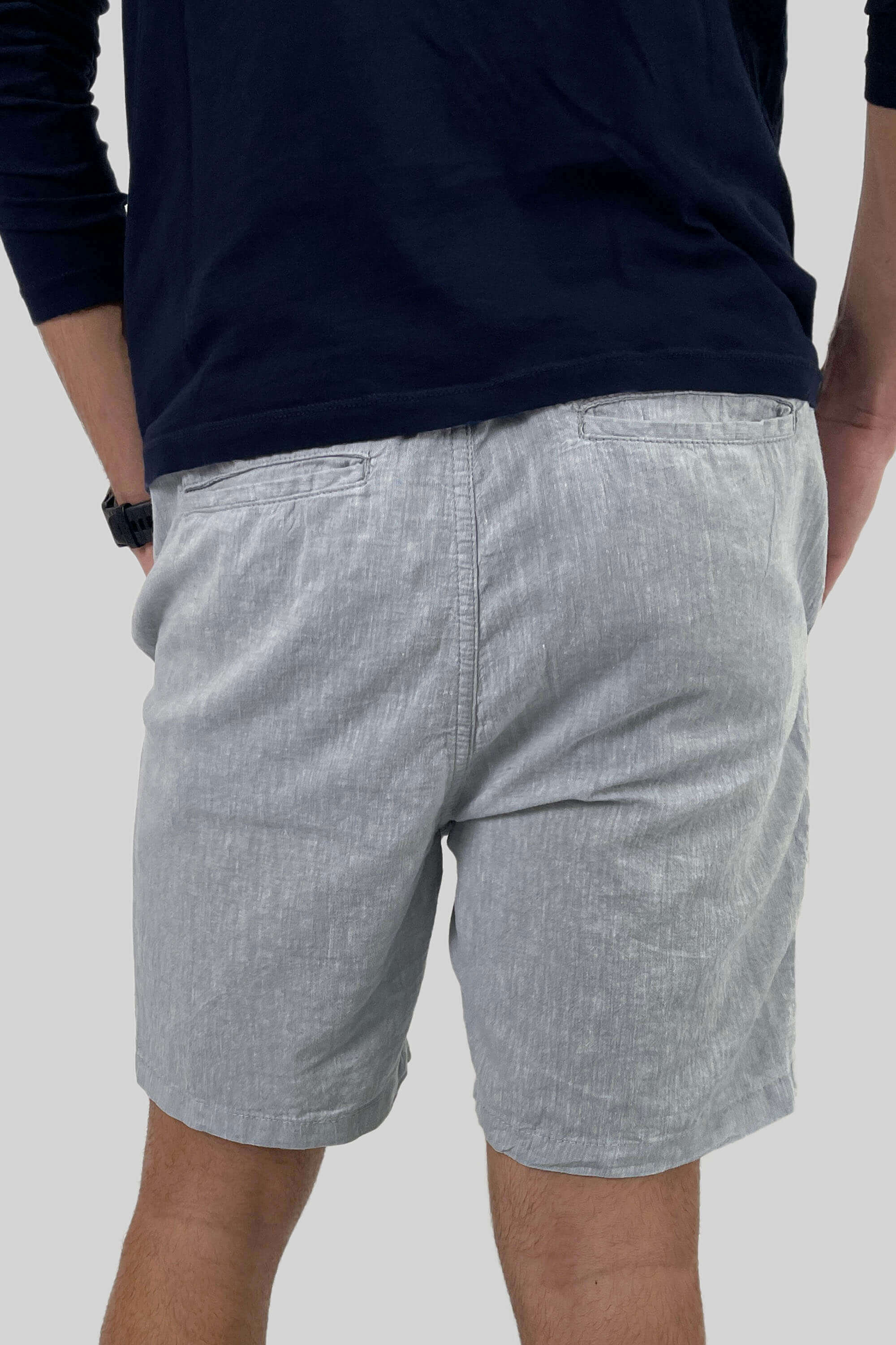 BERMUDA LINO GRIS MEDIO