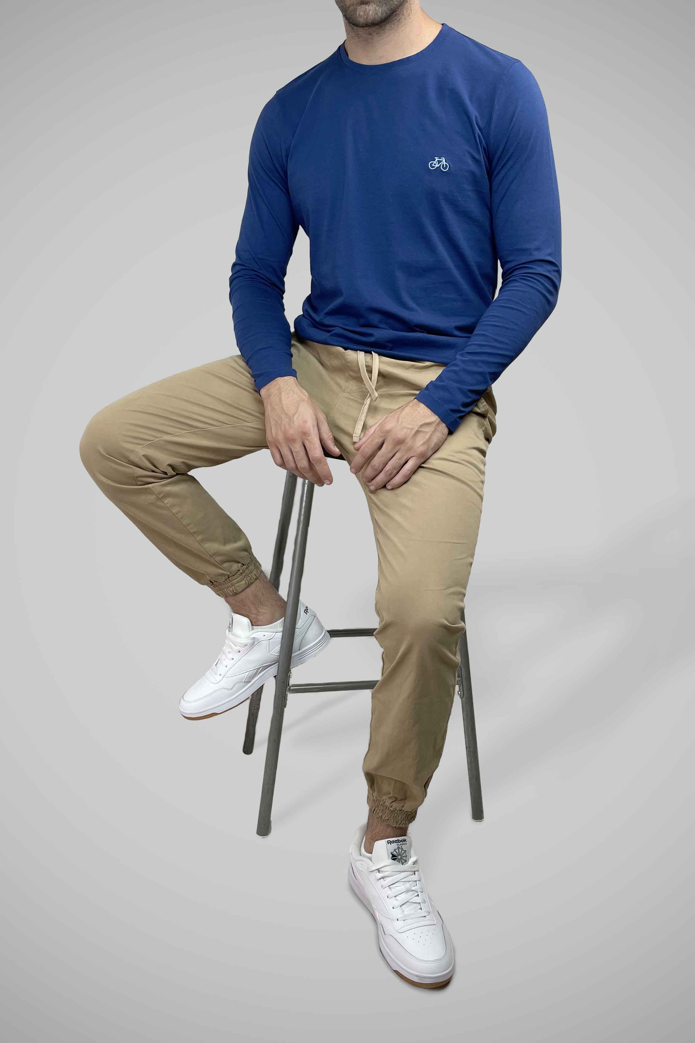 CAMISETA MANGA LARGA AZUL ESTADO