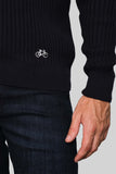 SACO LINED HALF ZIP NAVY