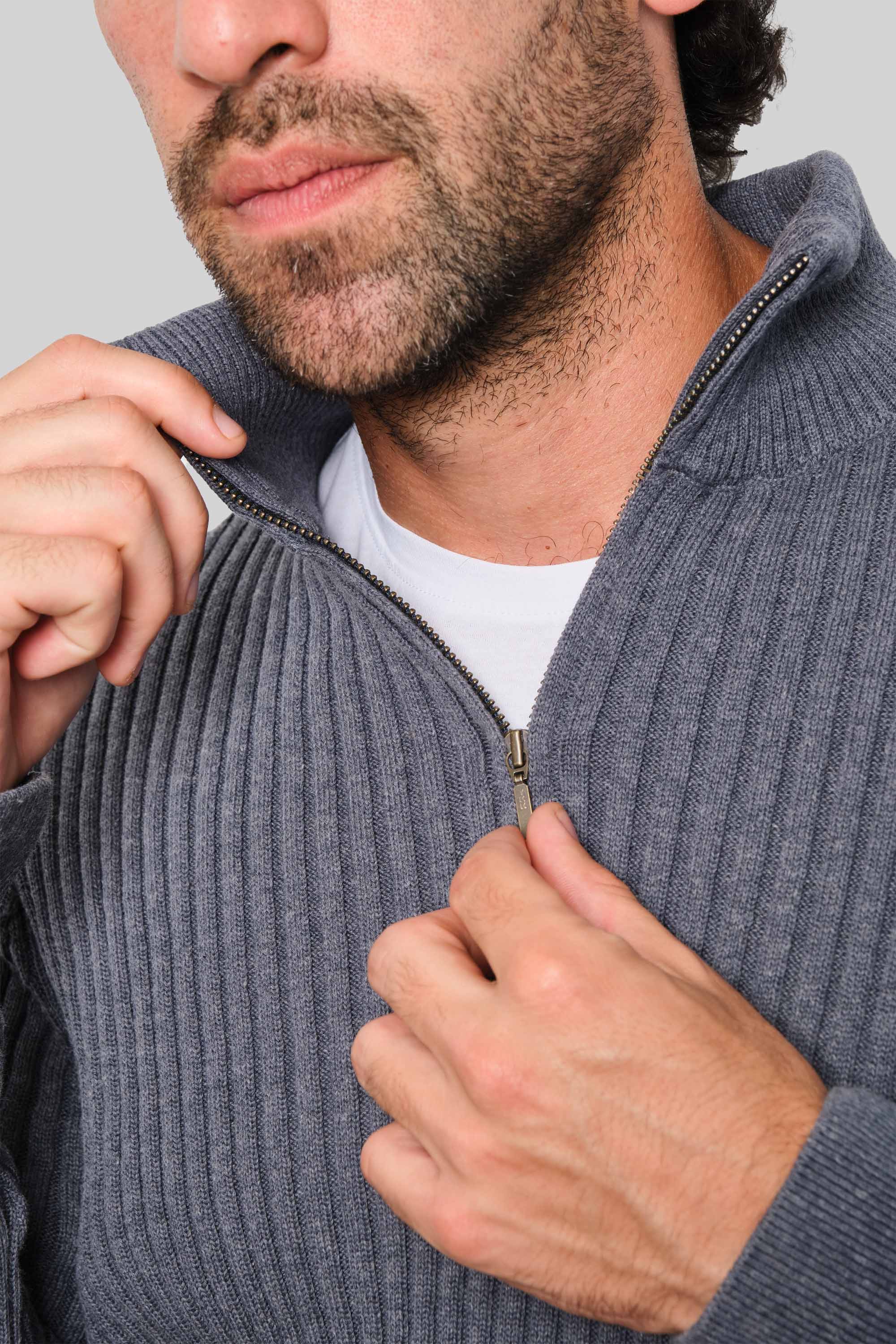 SACO LINED HALF ZIP MIDNIGHT