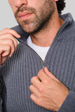 SACO LINED HALF ZIP MIDNIGHT