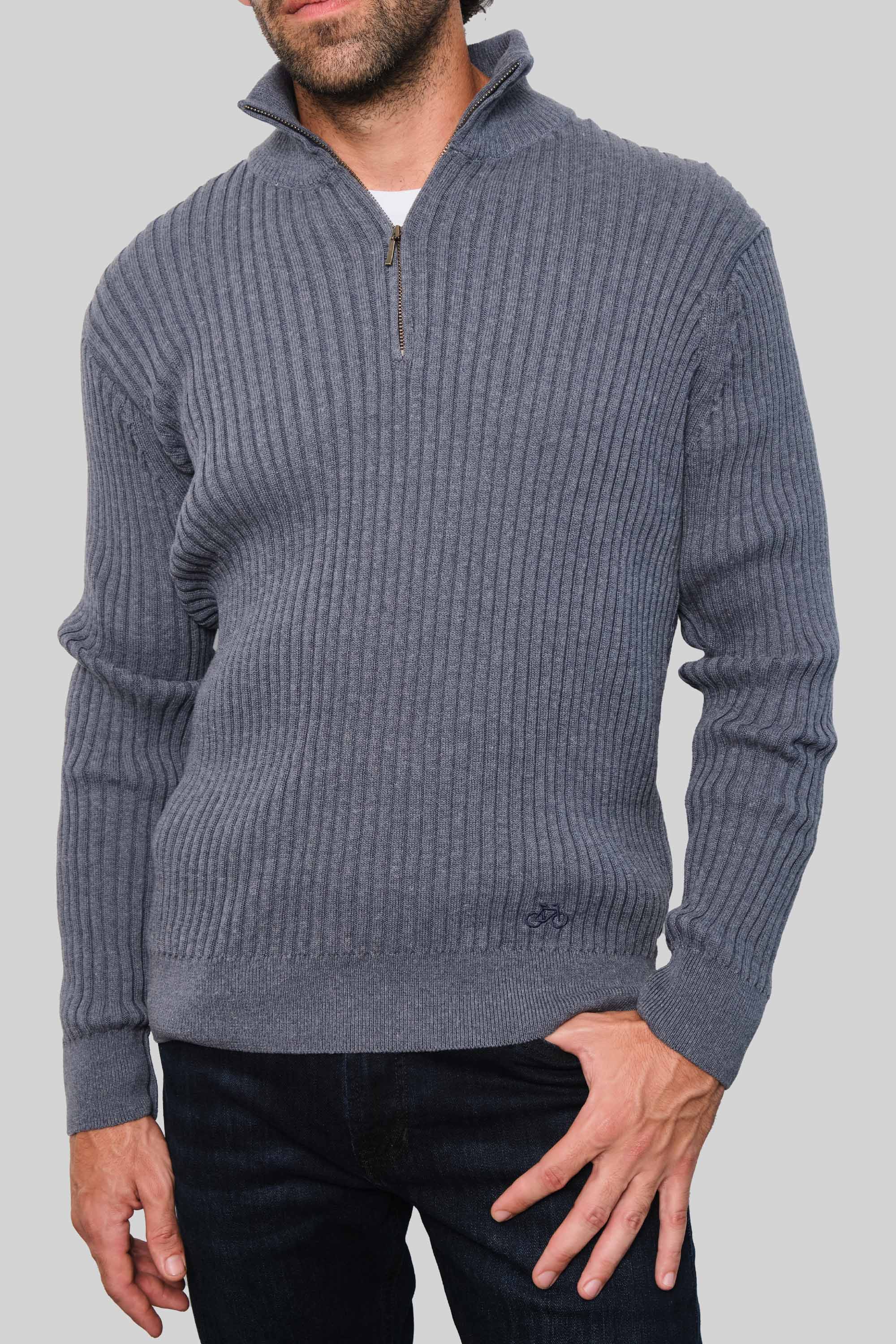SACO LINED HALF ZIP MIDNIGHT