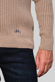 SACO LINED HALF ZIP BEIGE