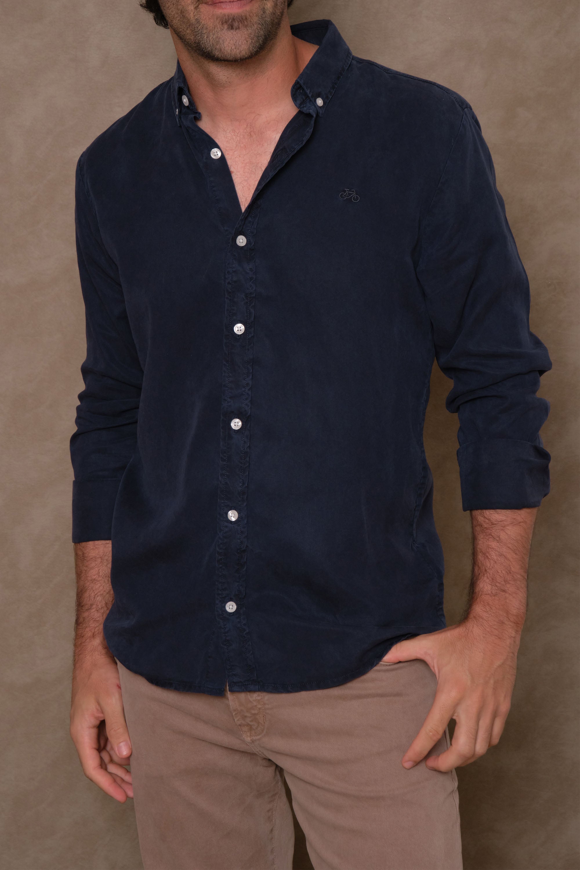 CAMISA LYOCELL NP DARK BLUE
