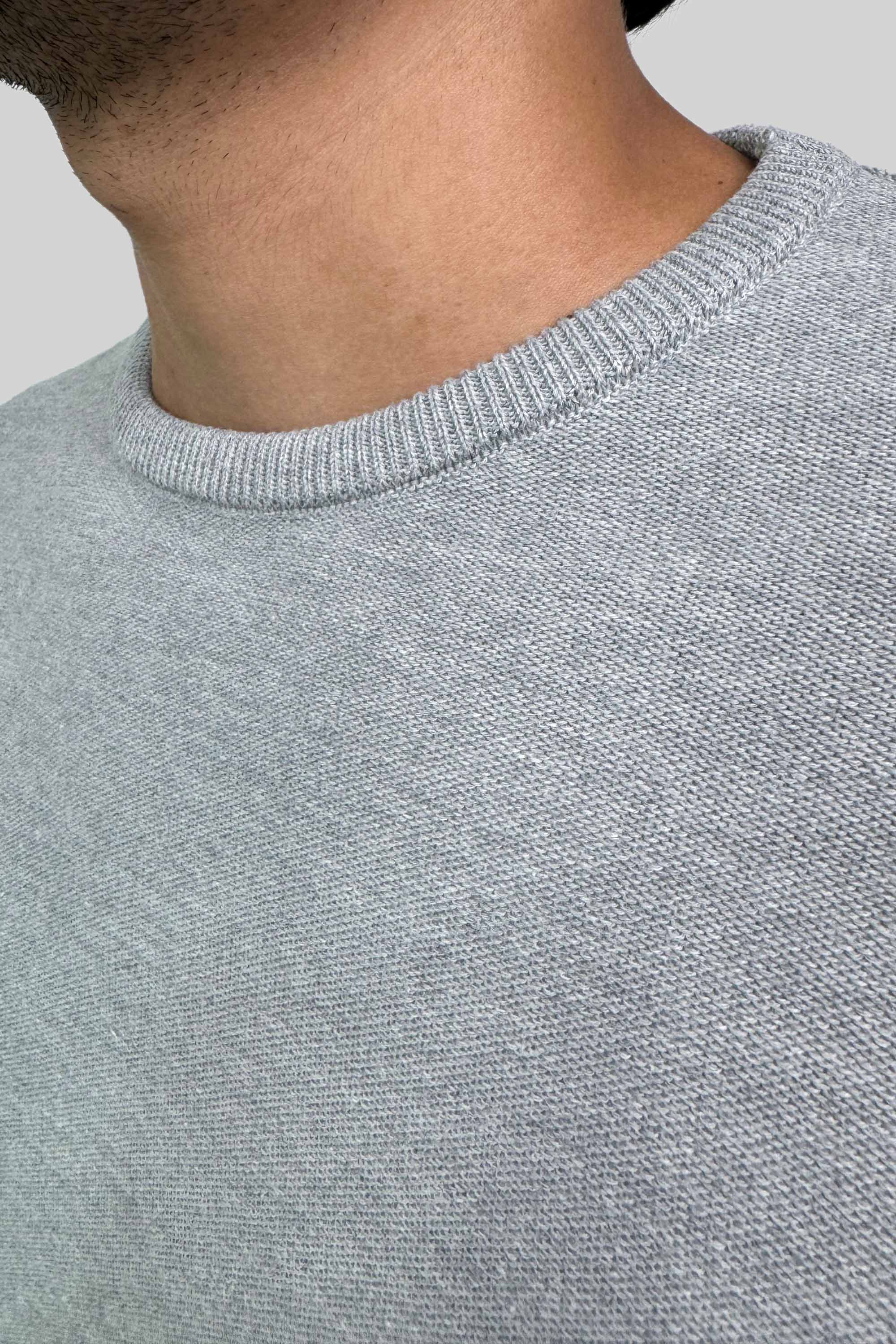 CREW NECK TEJIDA GRIS