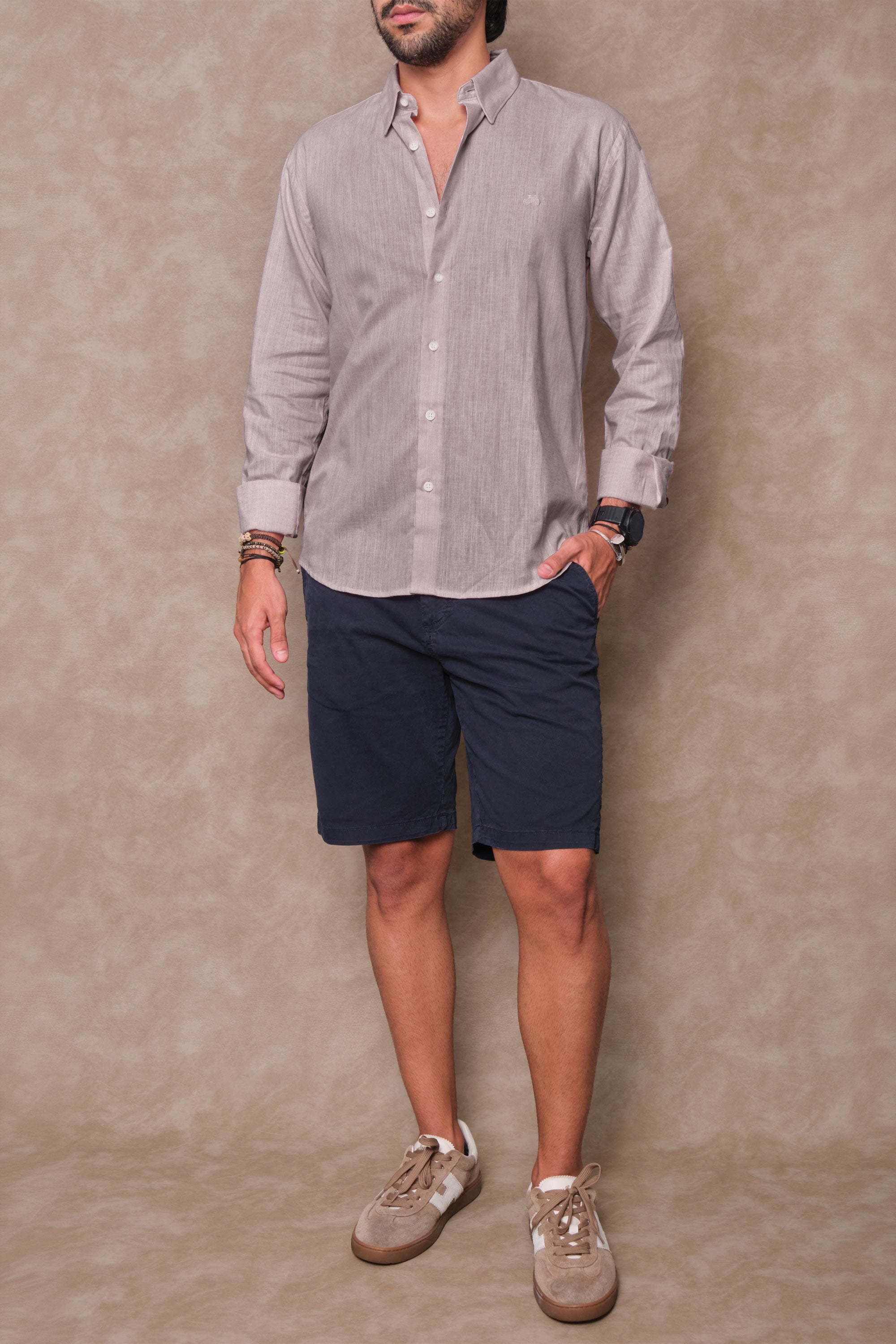 CAMISA LINO CAFE