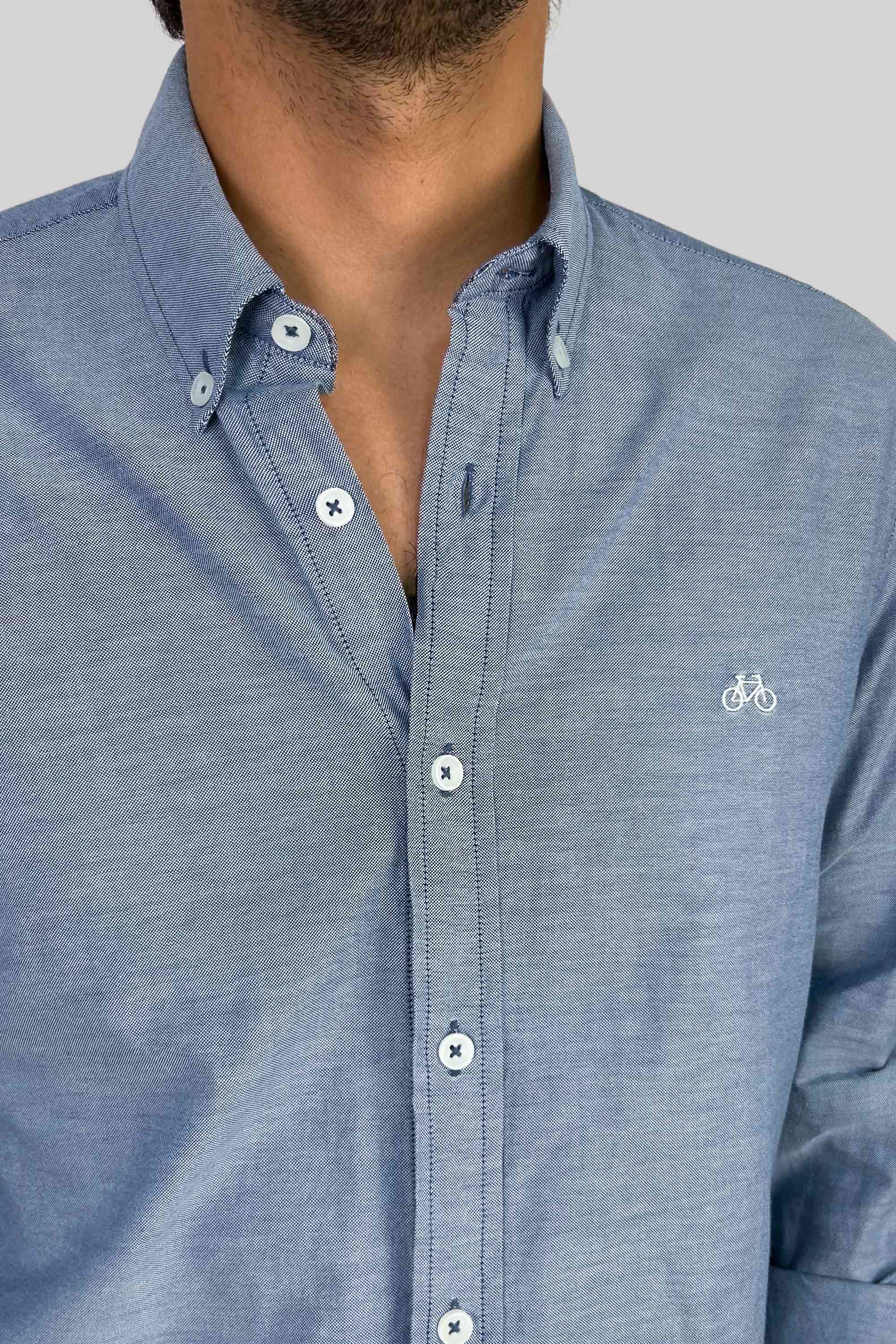 CAMISA OXFORD DOTTED BLUE
